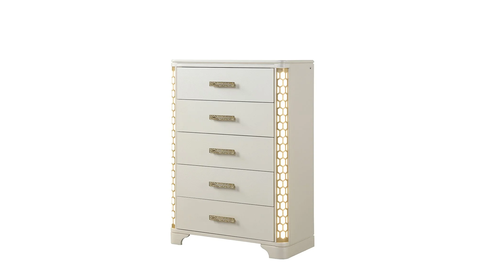 Jasmine Queen 5PC with Vanity Bedroom Set Beige - Image 22