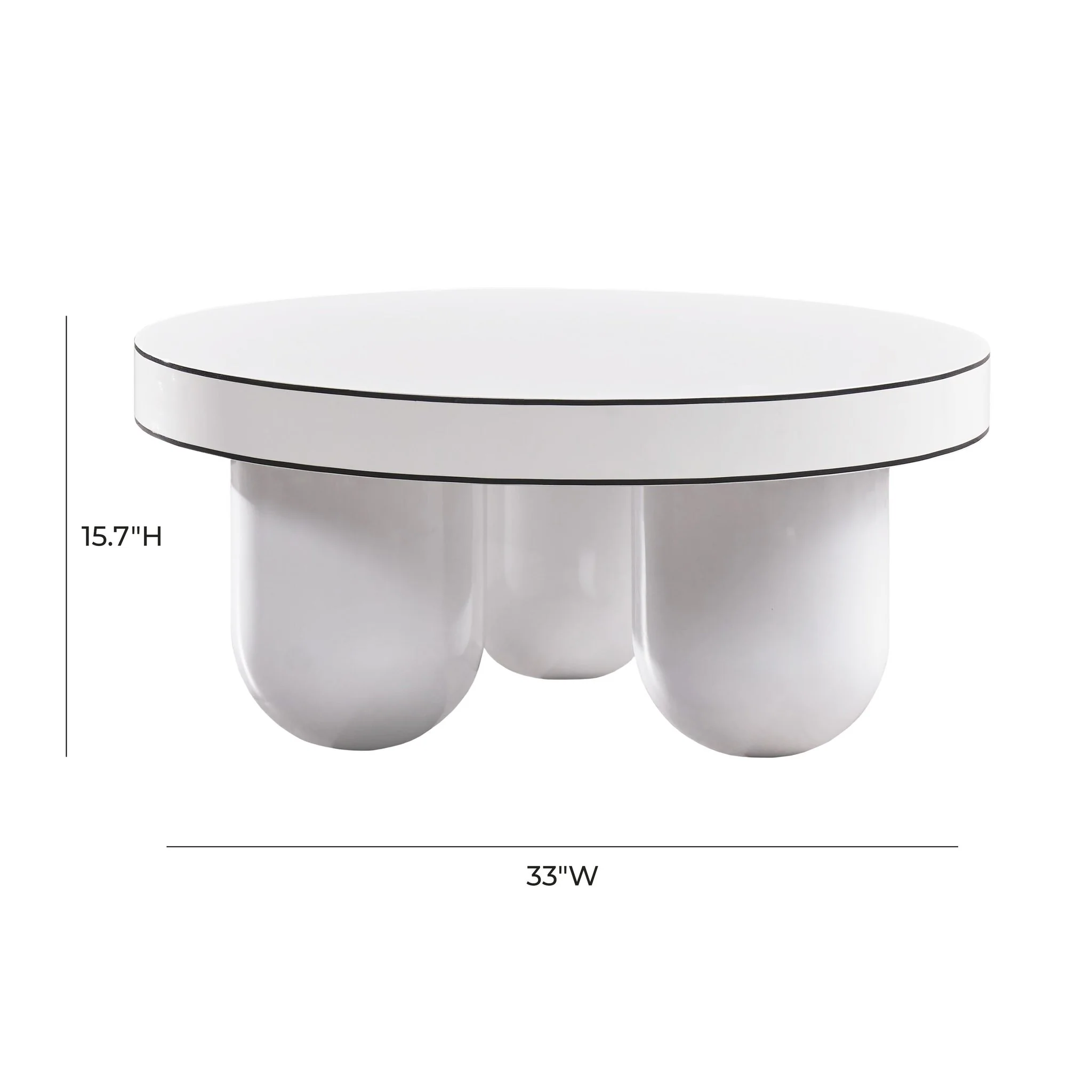 Jasper White Glossy Coffee Table - Image 6