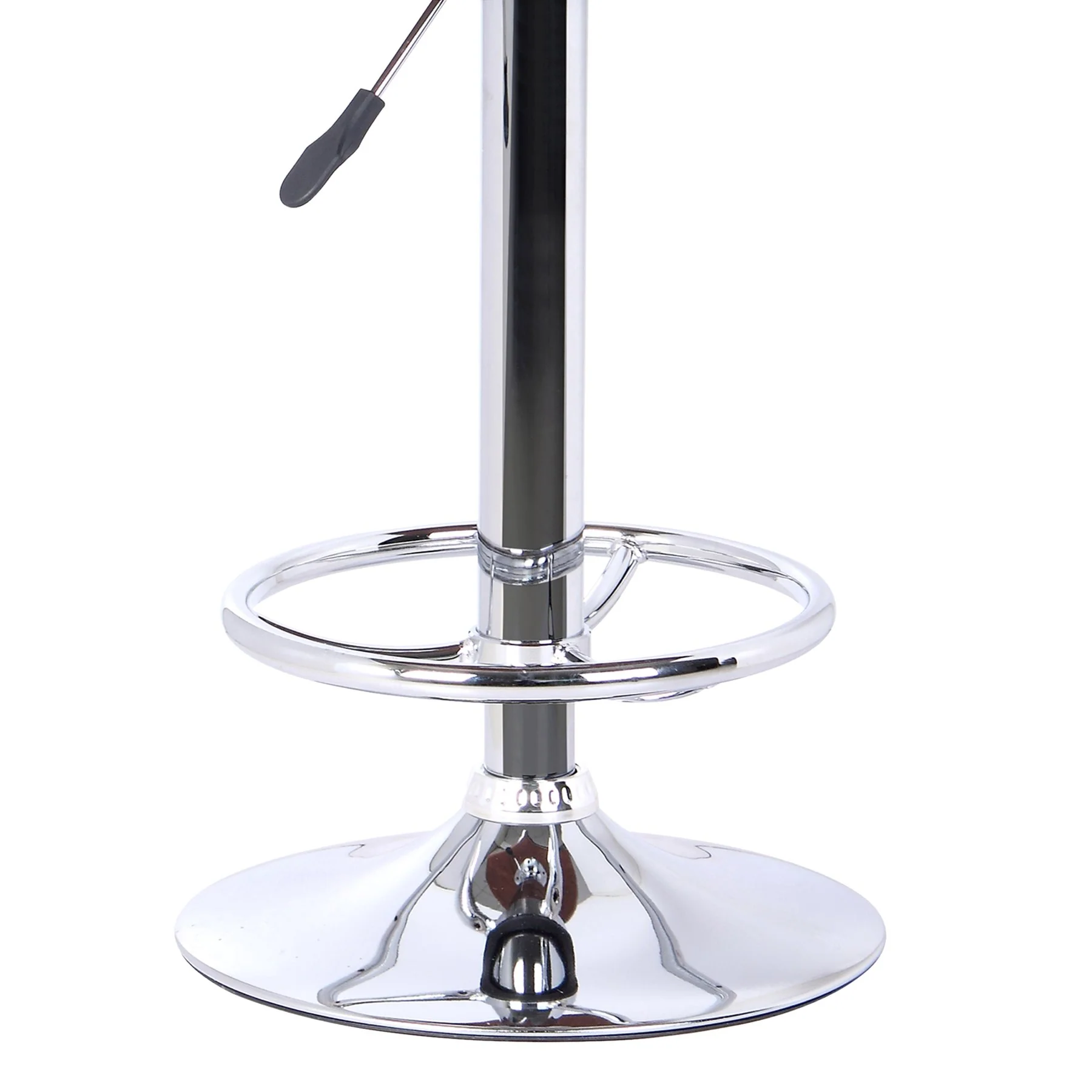 Java Barstool in Chrome finish with Walnut wood and Black Faux Leather - Image 3