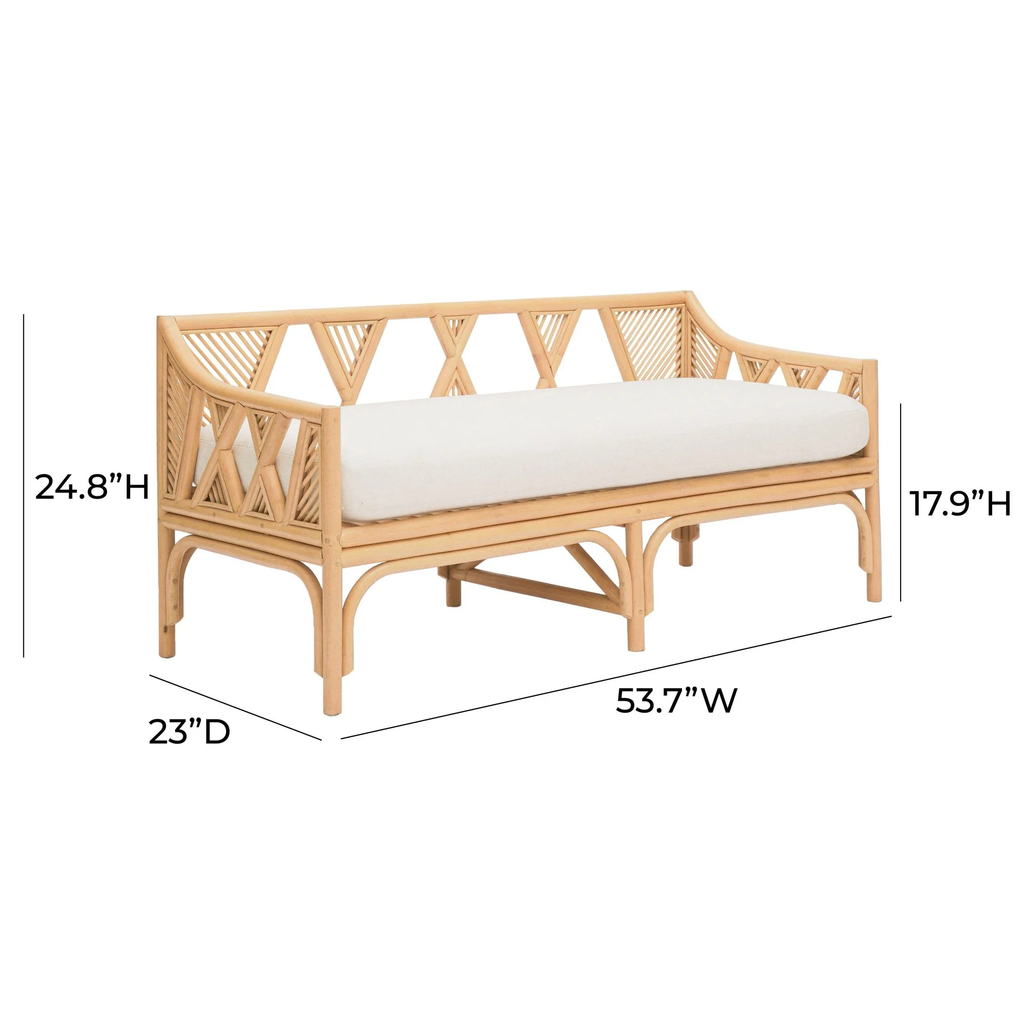 Jayla Natural Rattan Bench - Image 6