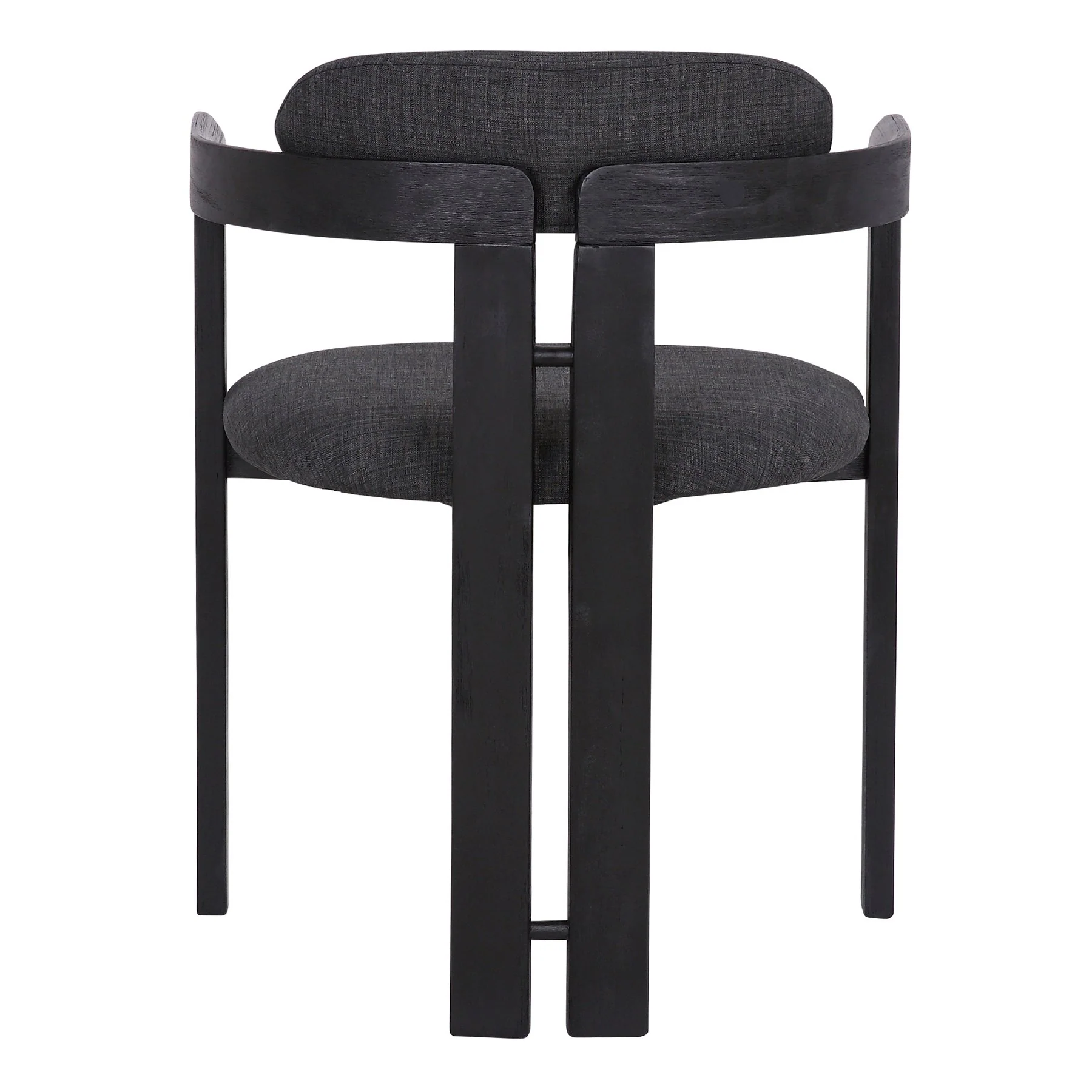 Jazmin Contemporary Dining Chair in Black Brushed Wood Finish and Charcoal Fabric - Set of 2 - Image 5