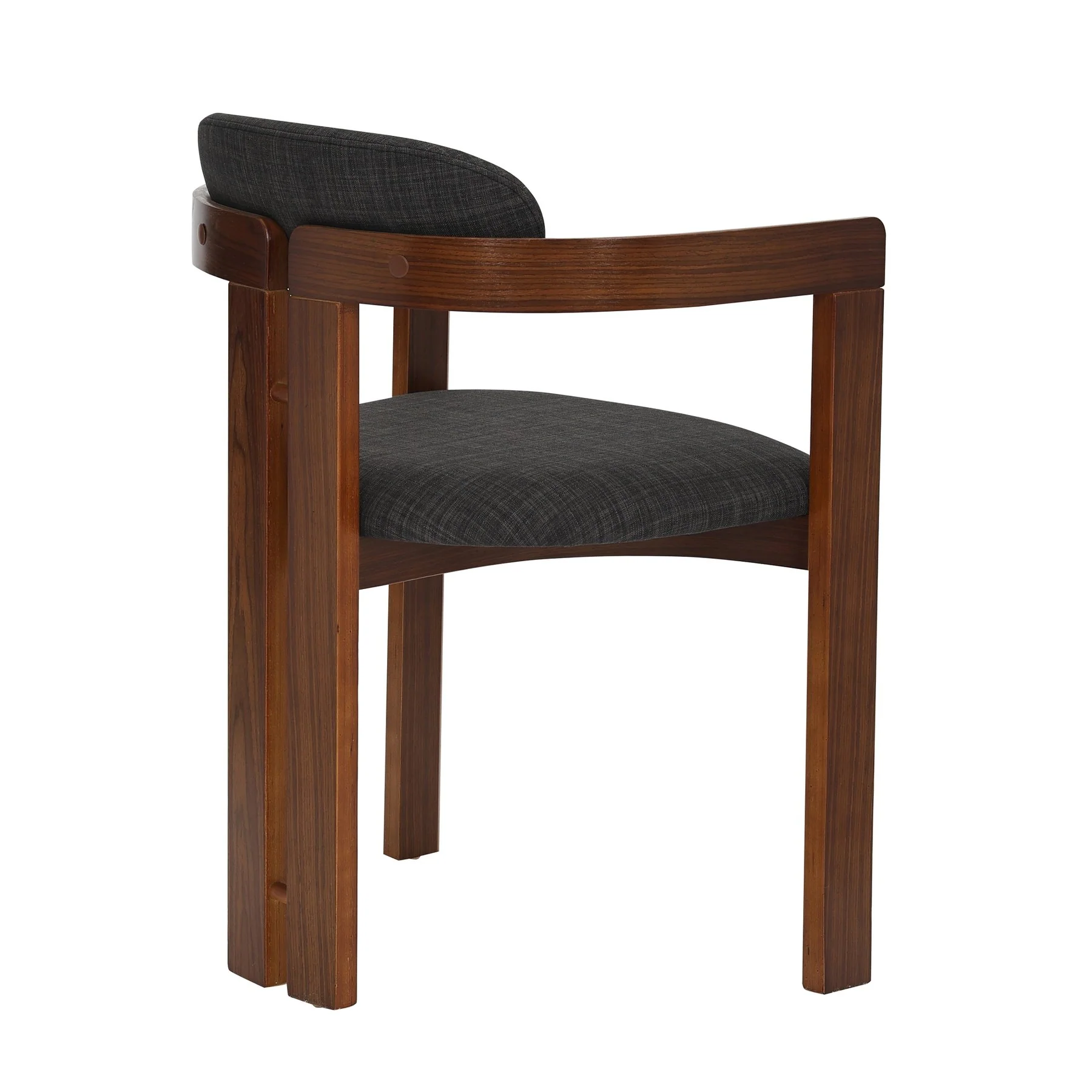 Jazmin Contemporary Dining Chair in Walnut Wood Finish and Charcoal Fabric - Set of 2 - Image 3