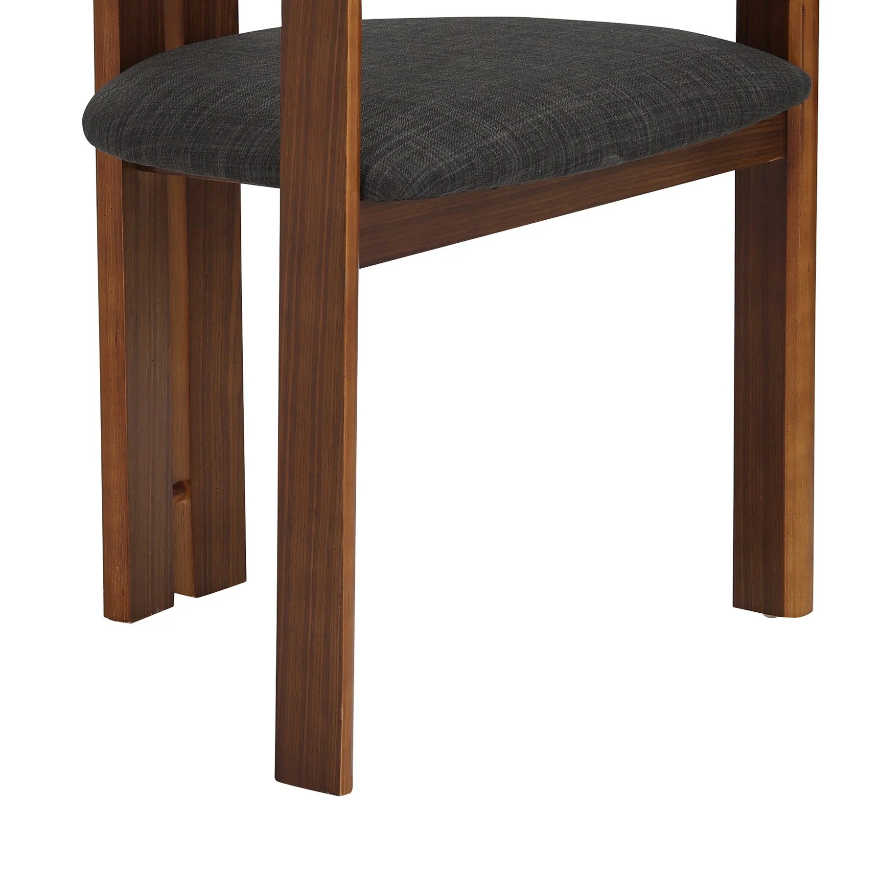 Jazmin Contemporary Dining Chair in Walnut Wood Finish and Charcoal Fabric - Set of 2 - Image 5