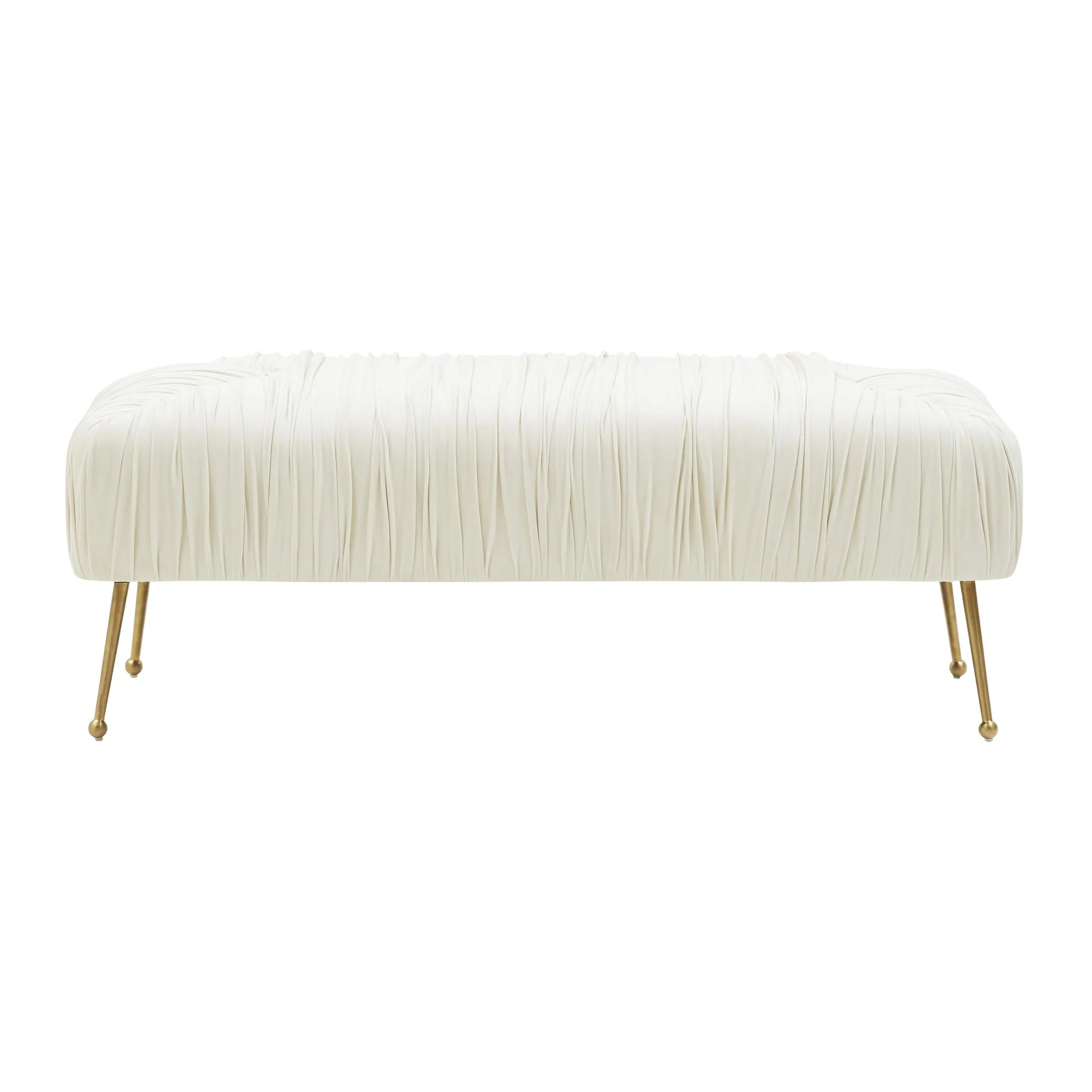 Jessica Cream Velvet Bench - Image 3
