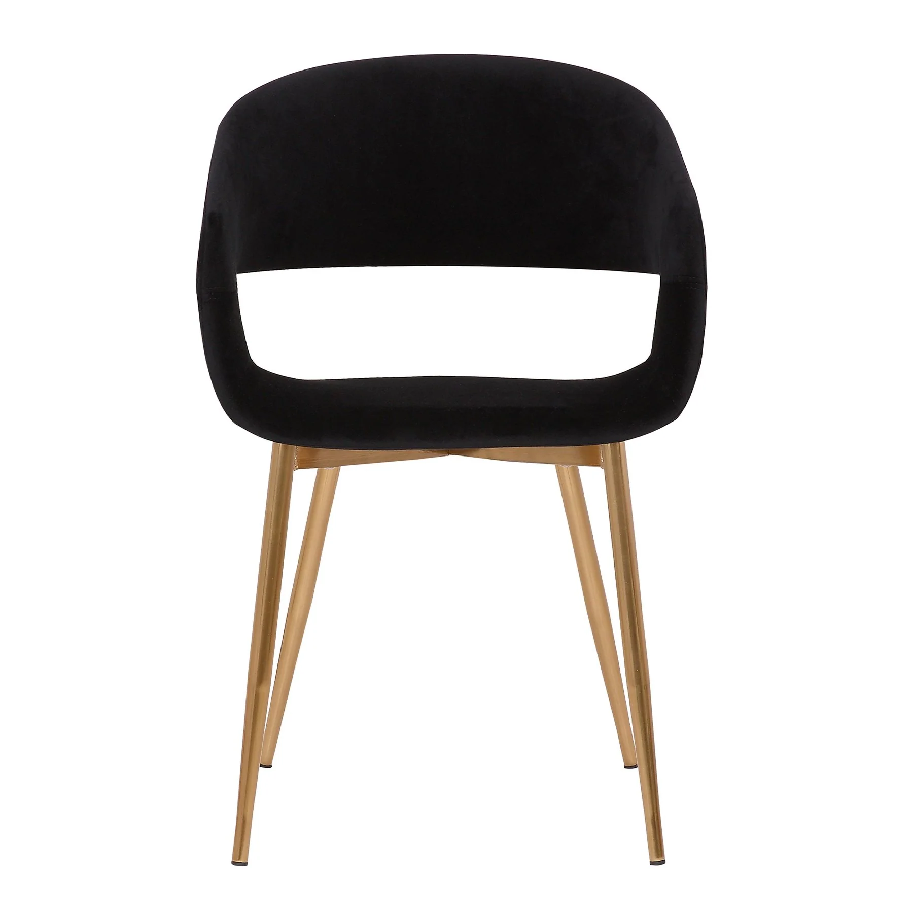 Jocelyn Mid-Century Black Dining Accent Chair with Gold Metal Legs - Image 2