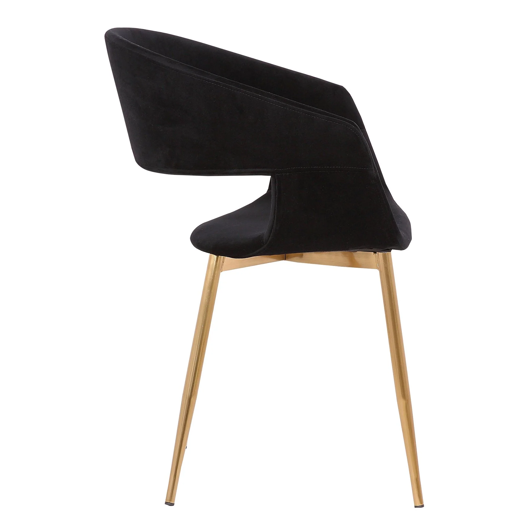 Jocelyn Mid-Century Gray Dining Accent Chair with Black Metal Legs - Image 3
