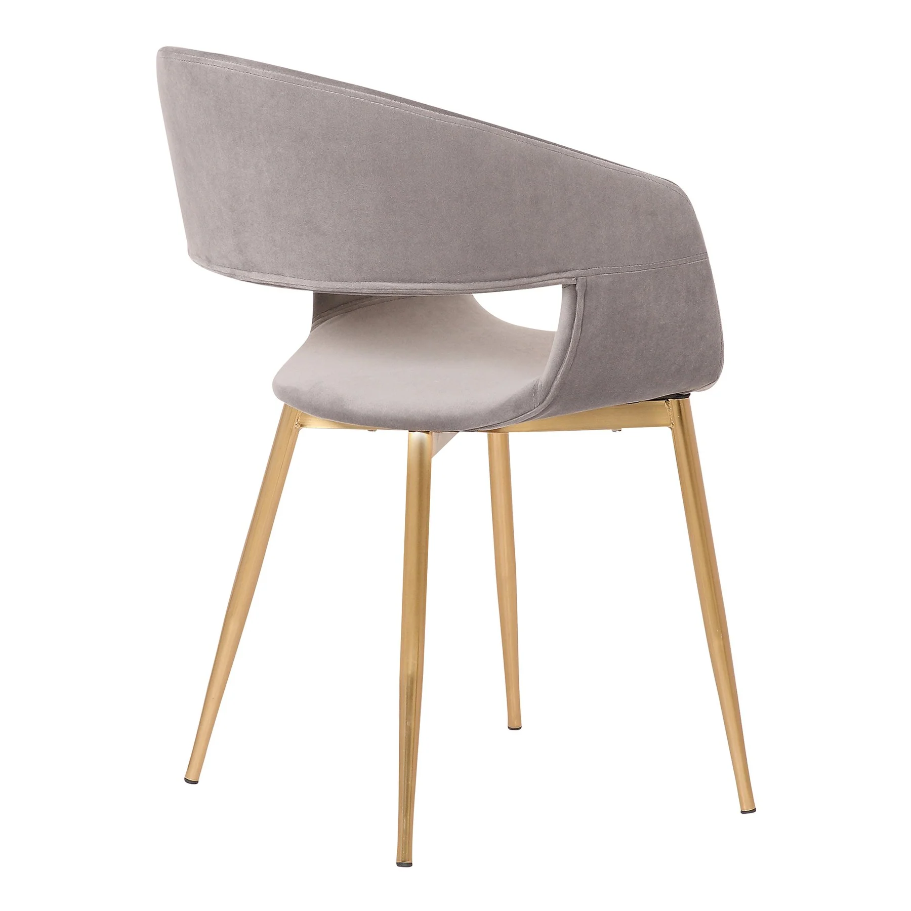 Jocelyn Mid-Century Gray Dining Accent Chair with Gold Metal Legs - Image 4