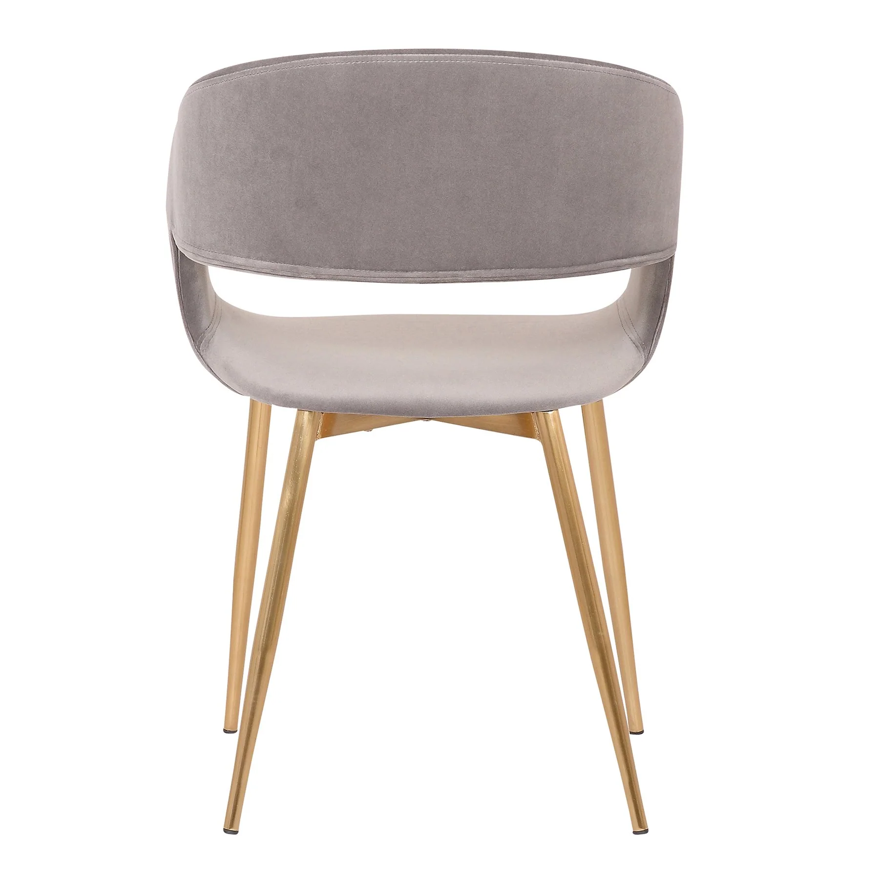 Jocelyn Mid-Century Gray Dining Accent Chair with Gold Metal Legs - Image 5