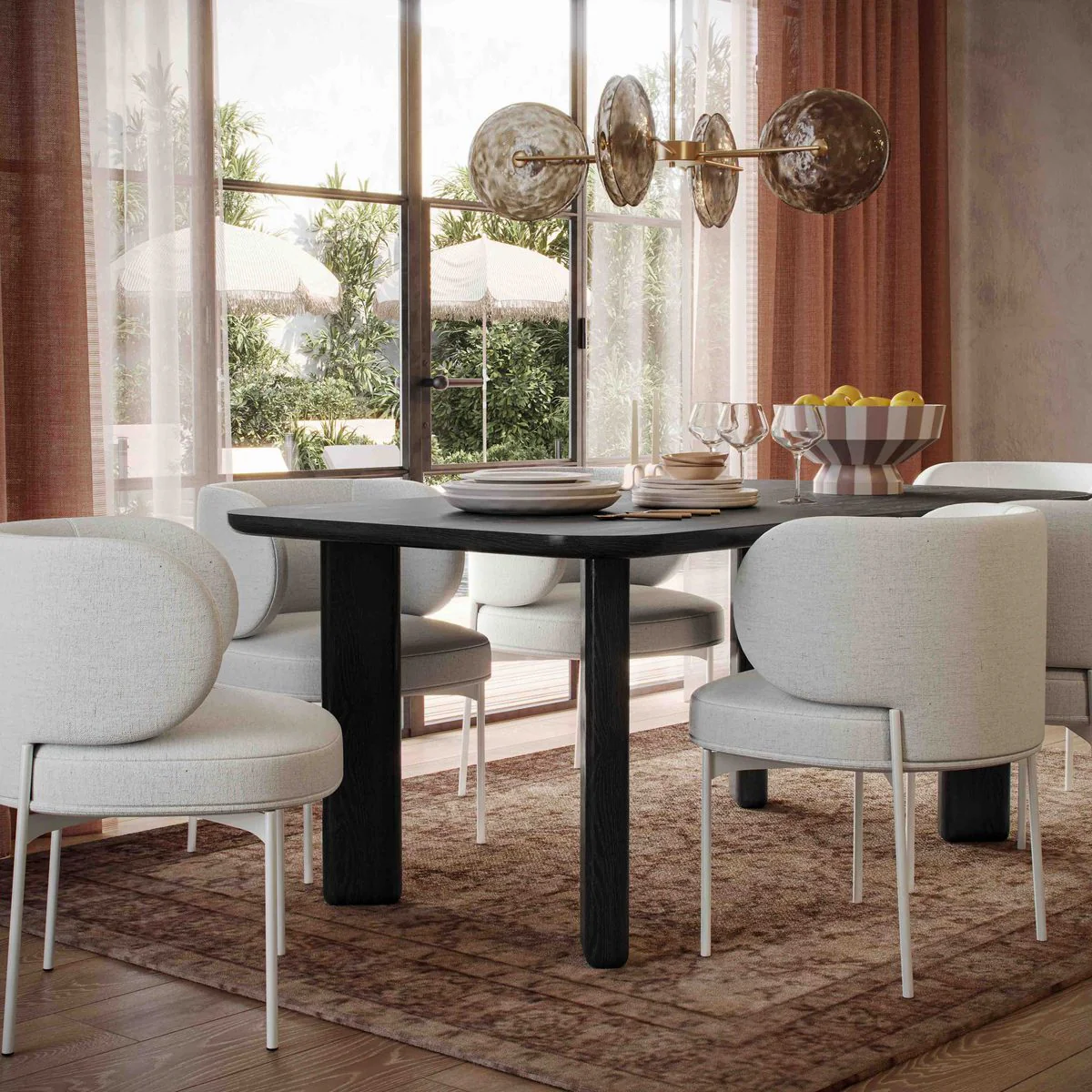 Jodie Black Ash 68" Rectangular Dining Table - Image 2