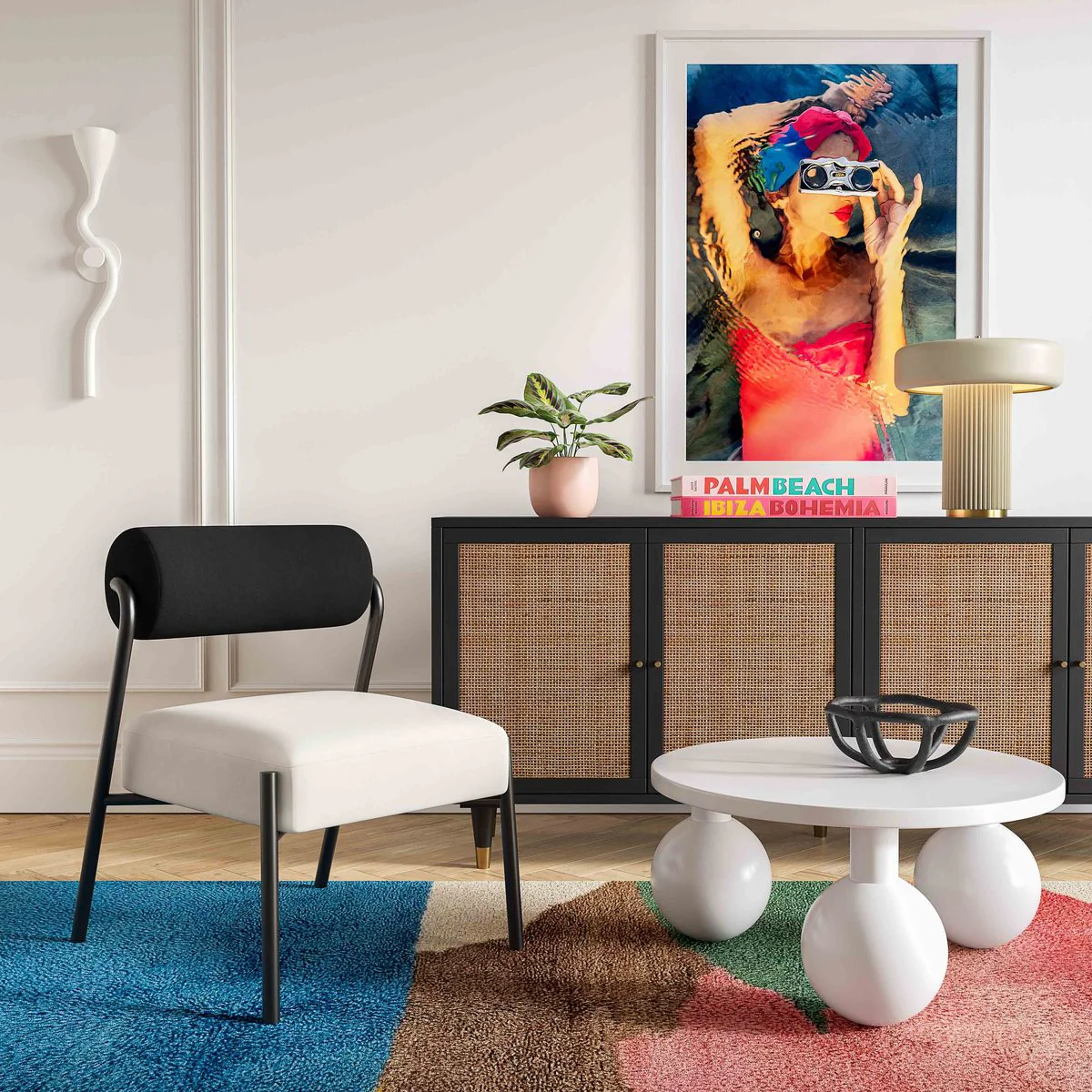 Jolene Cream Velvet Accent Chair - Image 2