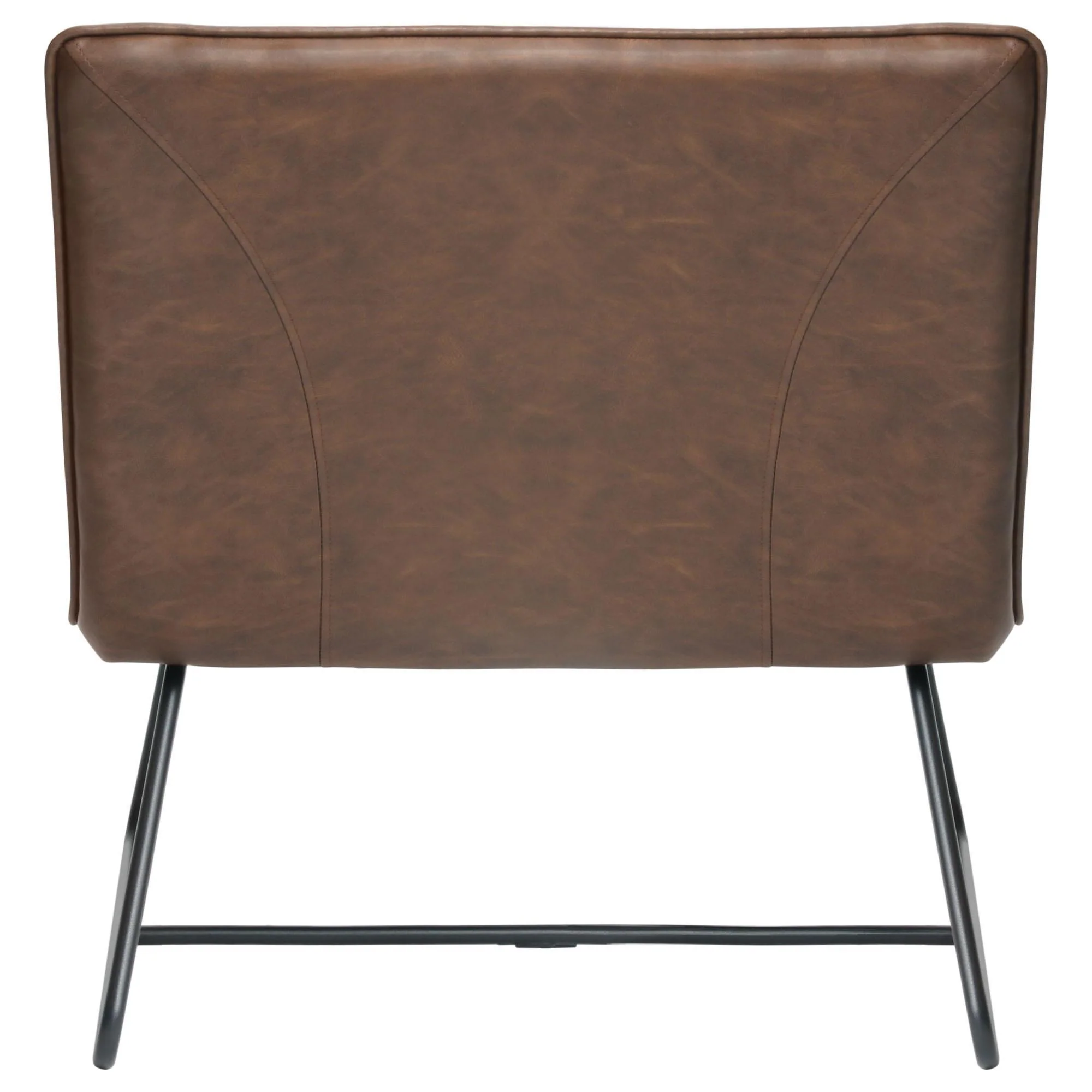 Jordan Armless Accent Chair in Chocolate Leatherette with Chrome Metal Base by Diamond Sofa - Image 5