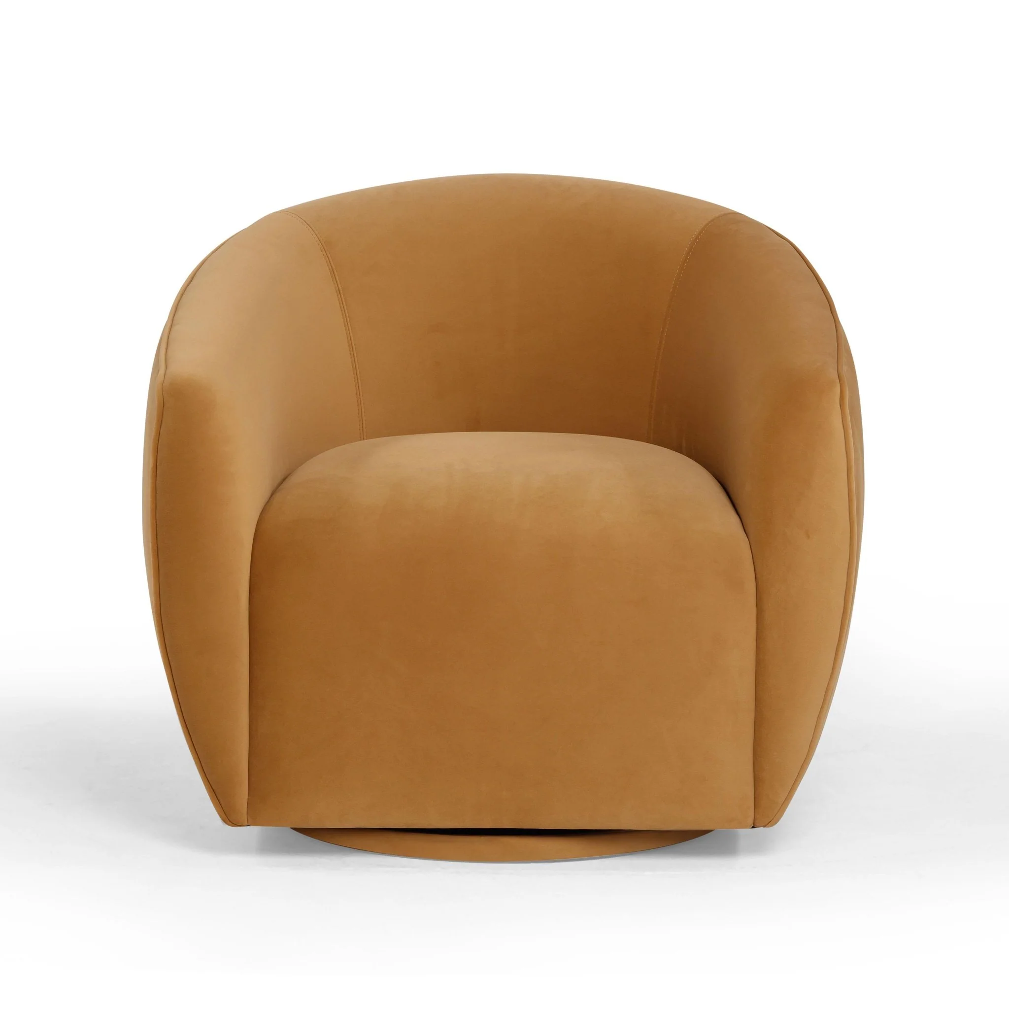 Jordan Tan Velvet Swivel Chair - Image 3