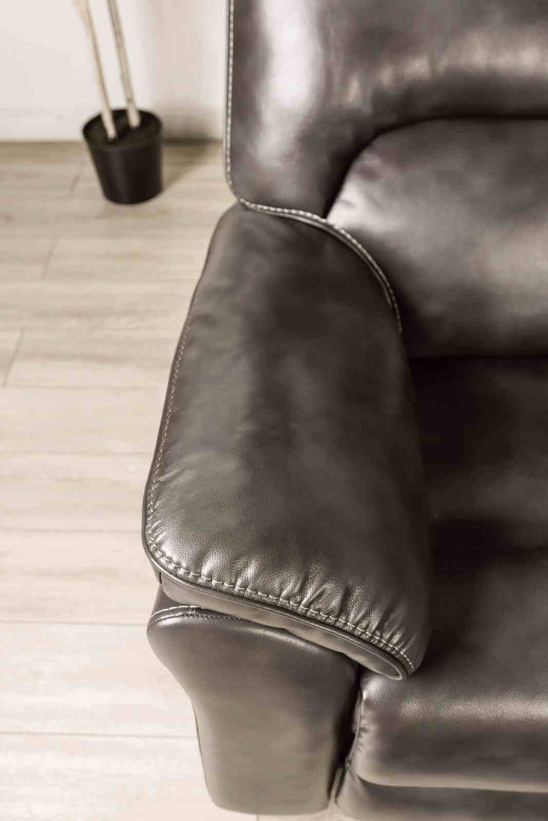 Josias Loveseat, Dark Gray Leatherette - Image 6