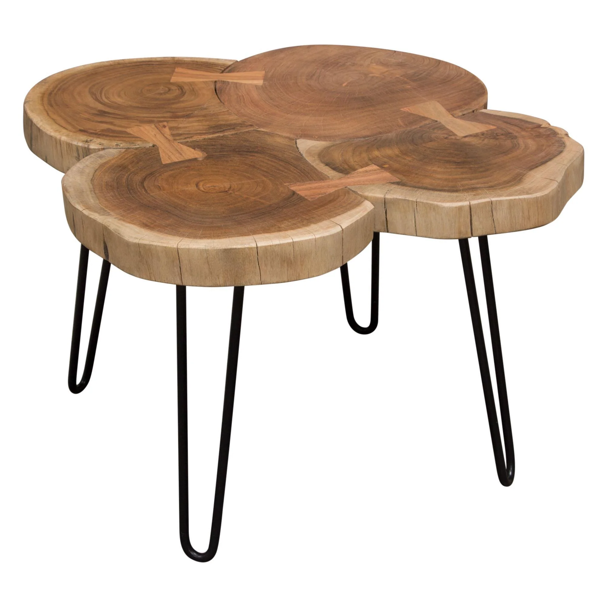 Joss Natural Acacia One of a Kind Live Edge Square Cocktail Table w/ Black Hairpin Legs by Diamond Sofa - Image 3