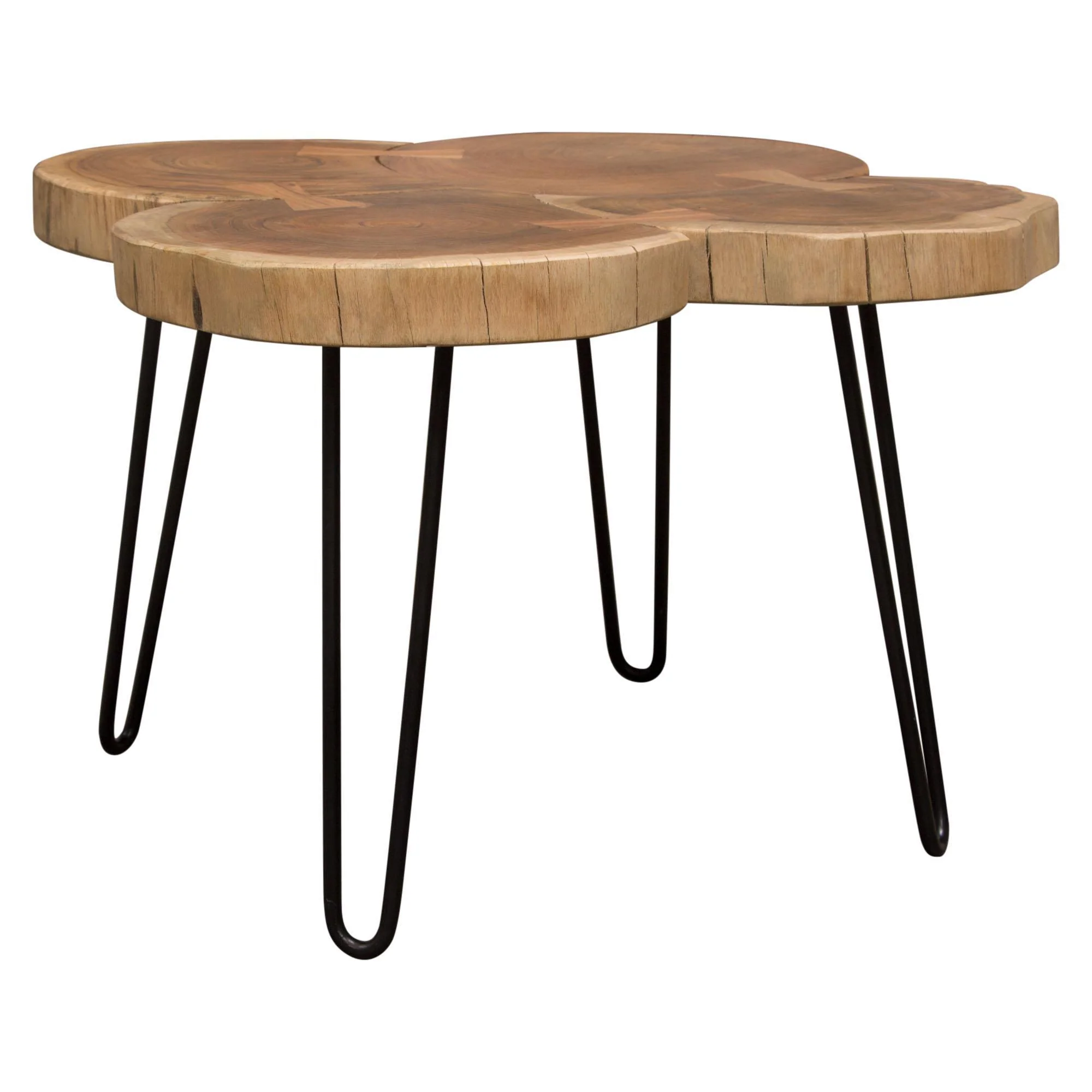 Joss Natural Acacia One of a Kind Live Edge Square Cocktail Table w/ Black Hairpin Legs by Diamond Sofa - Image 4