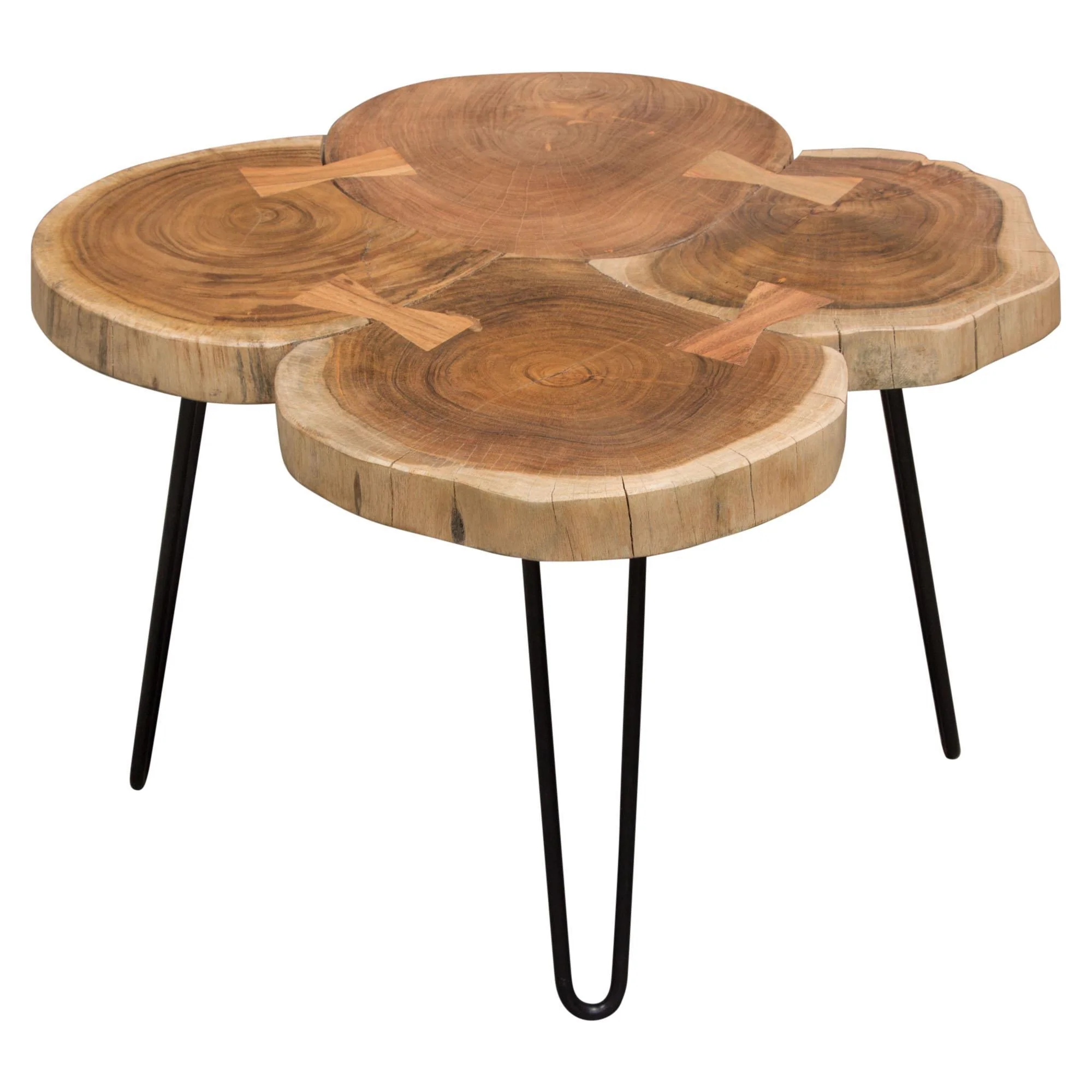 Joss Natural Acacia One of a Kind Live Edge Square Cocktail Table w/ Black Hairpin Legs by Diamond Sofa - Image 5