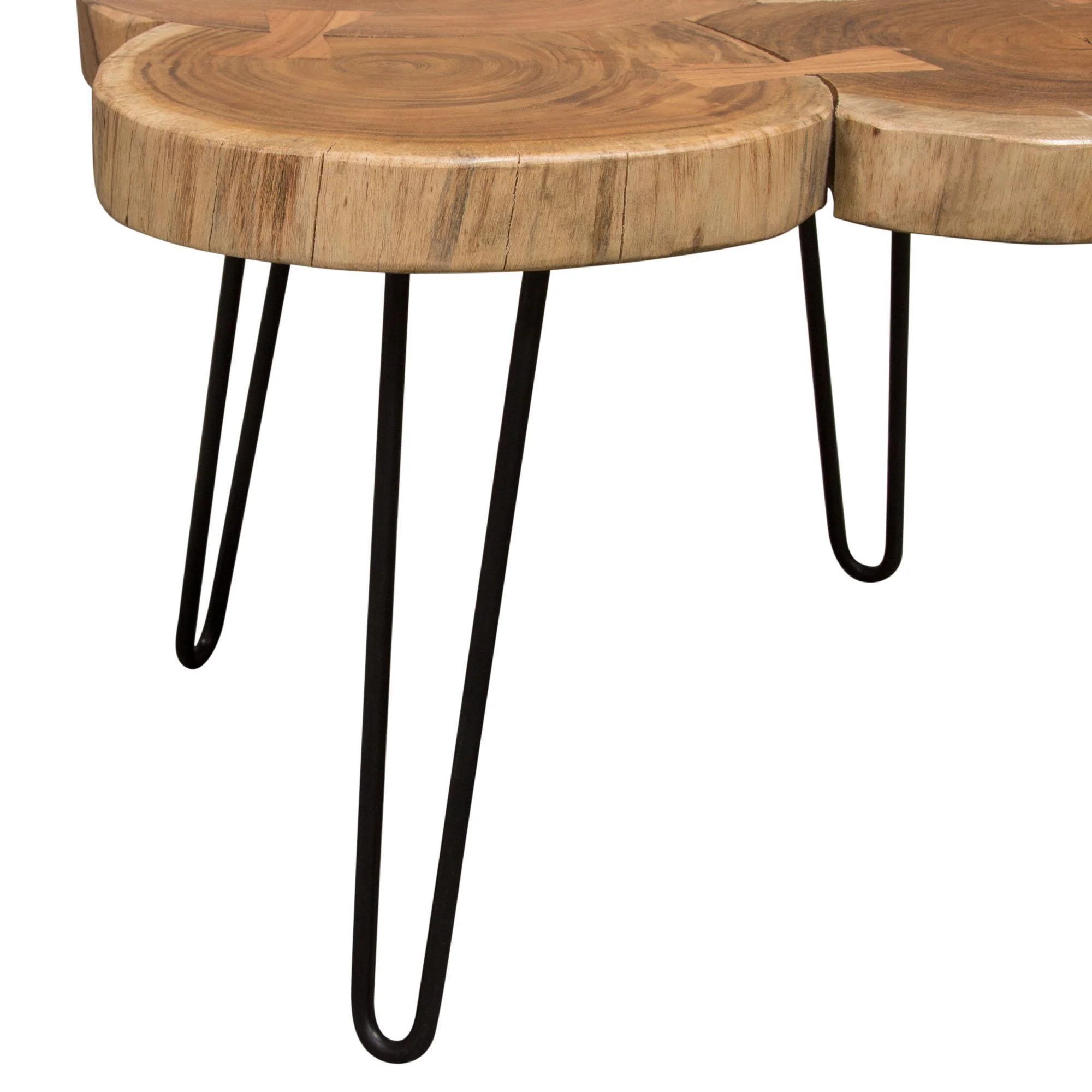 Joss Natural Acacia One of a Kind Live Edge Square Cocktail Table w/ Black Hairpin Legs by Diamond Sofa - Image 7