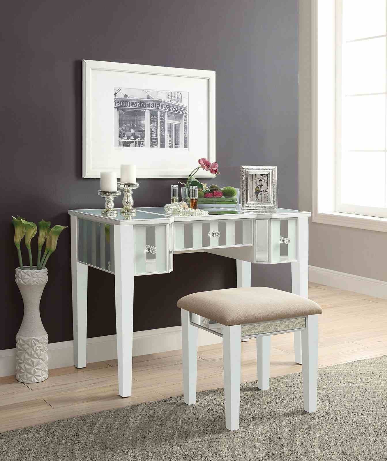 Joyce Vanity w/ Stool, White - Image 2