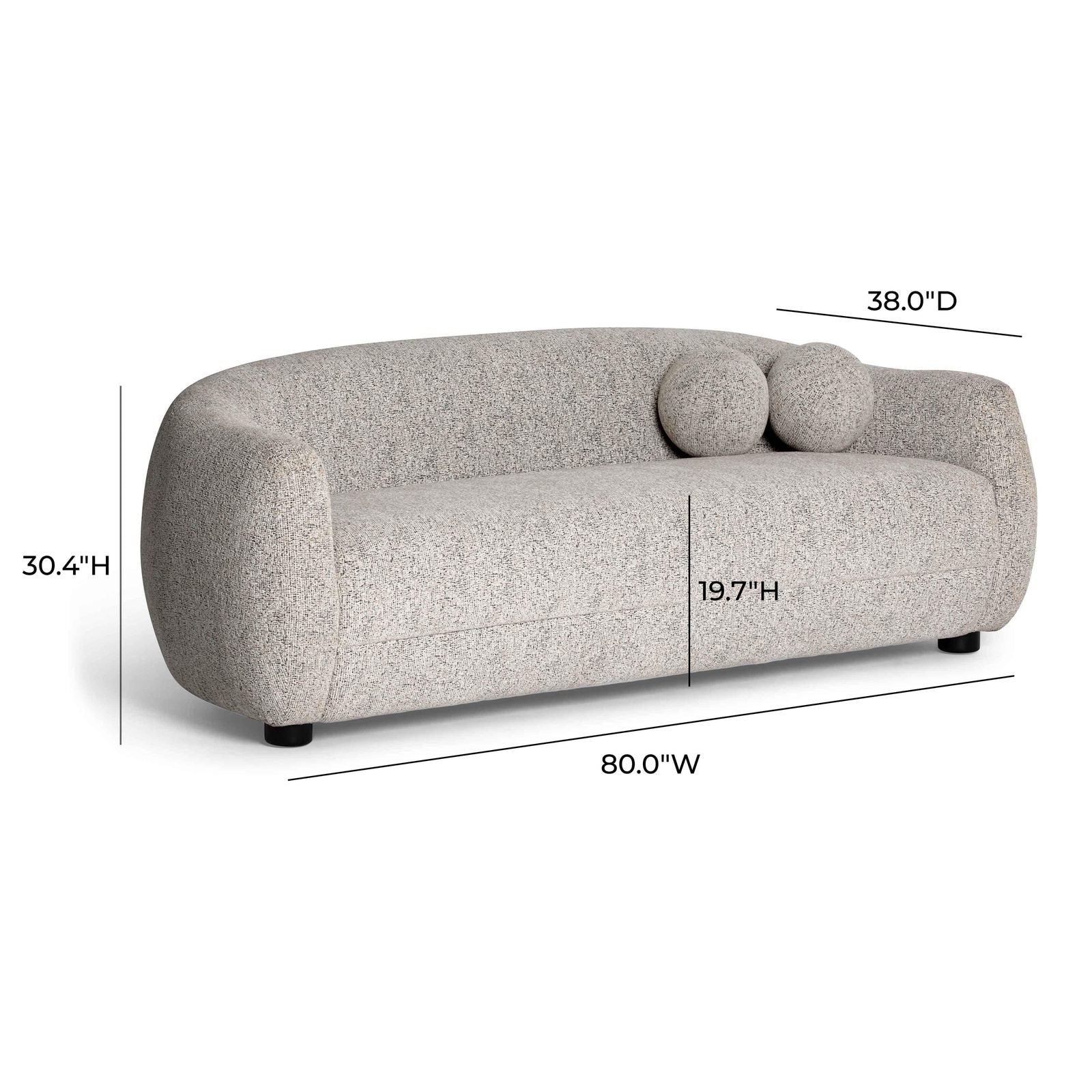 Judy Black and White Woven Fabric Sofa - Image 7