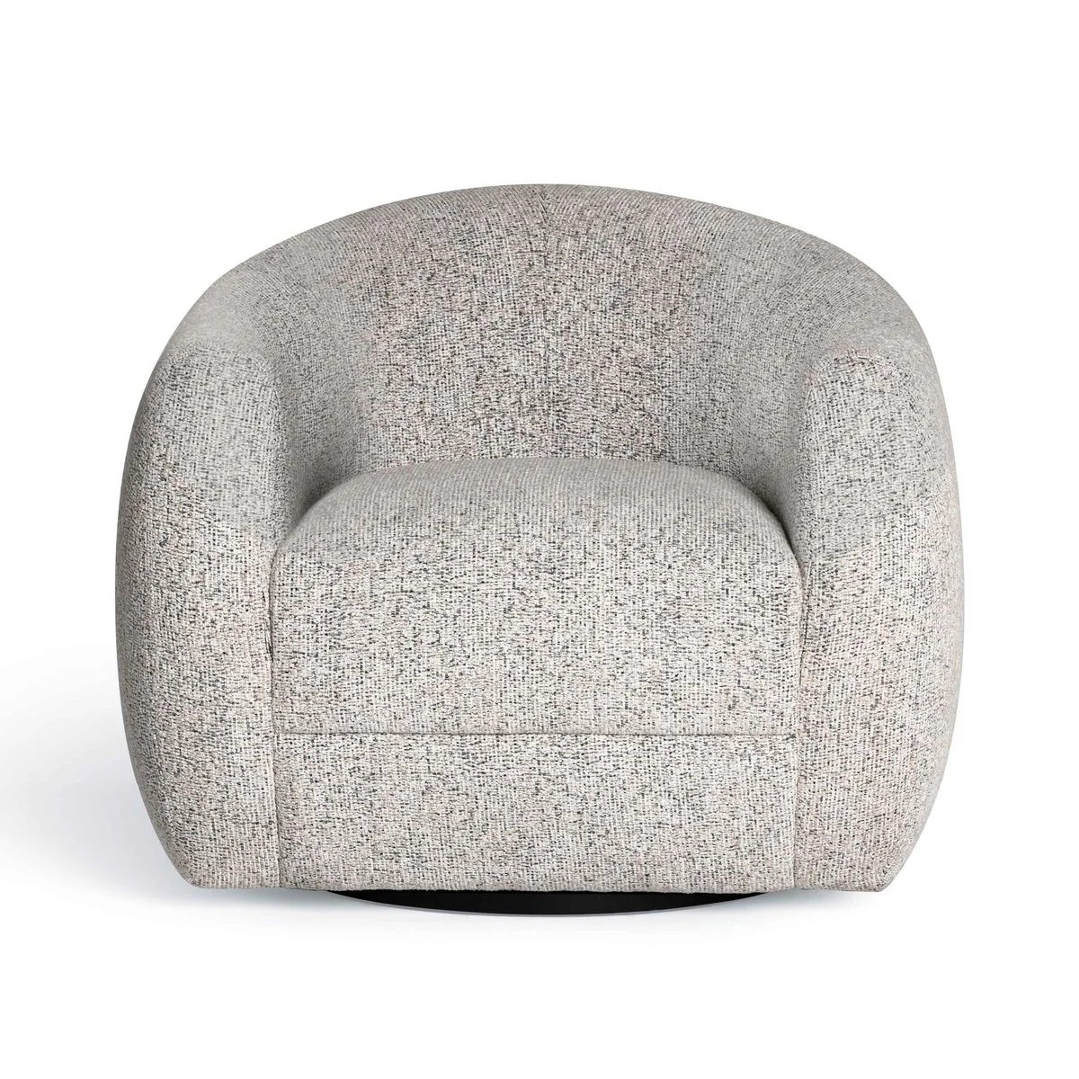 Judy Black and White Woven Fabric Swivel Chair - Image 2