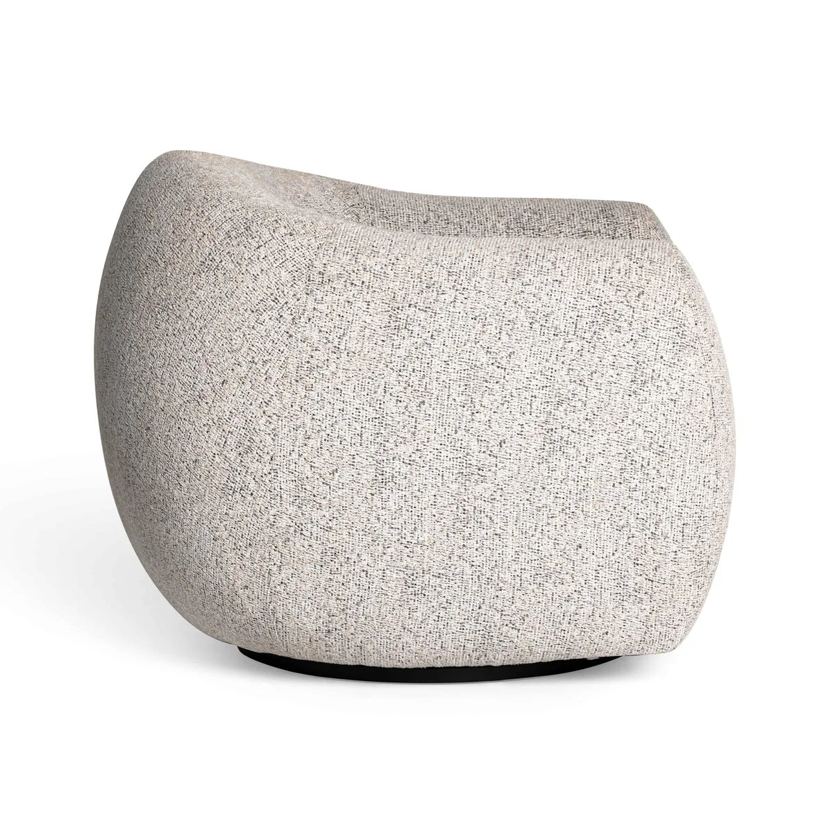 Judy Black and White Woven Fabric Swivel Chair - Image 3