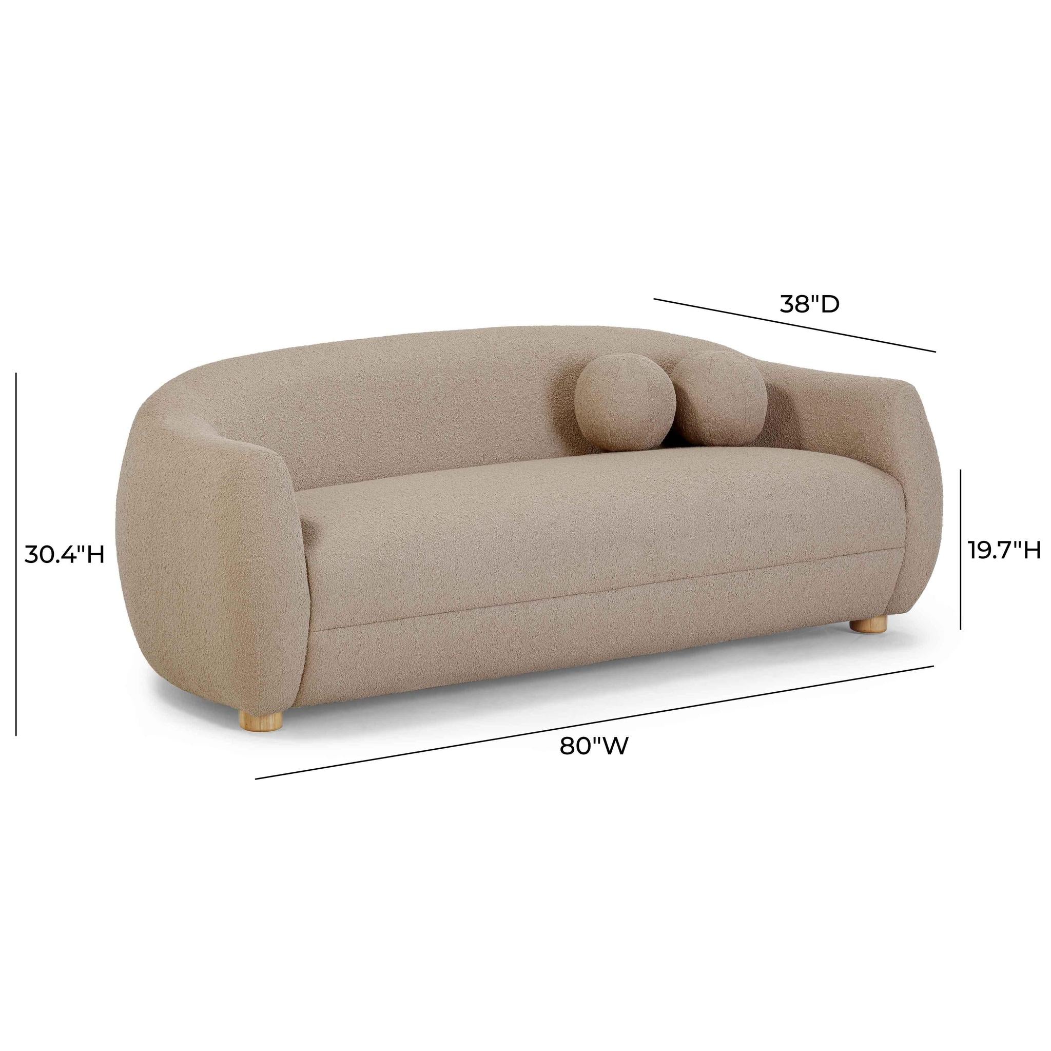 Judy Light Brown Boucle Sofa - Image 8