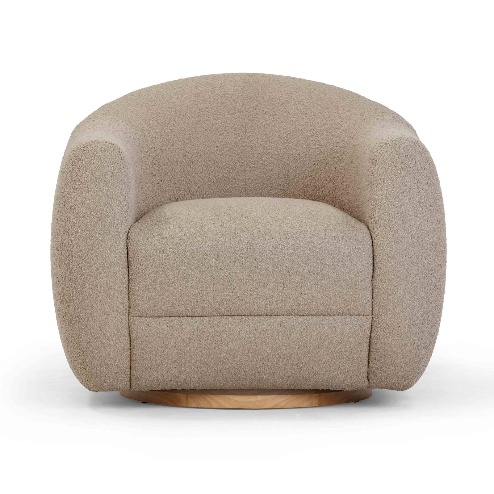 Judy Light Brown Boucle Swivel Chair - Image 4