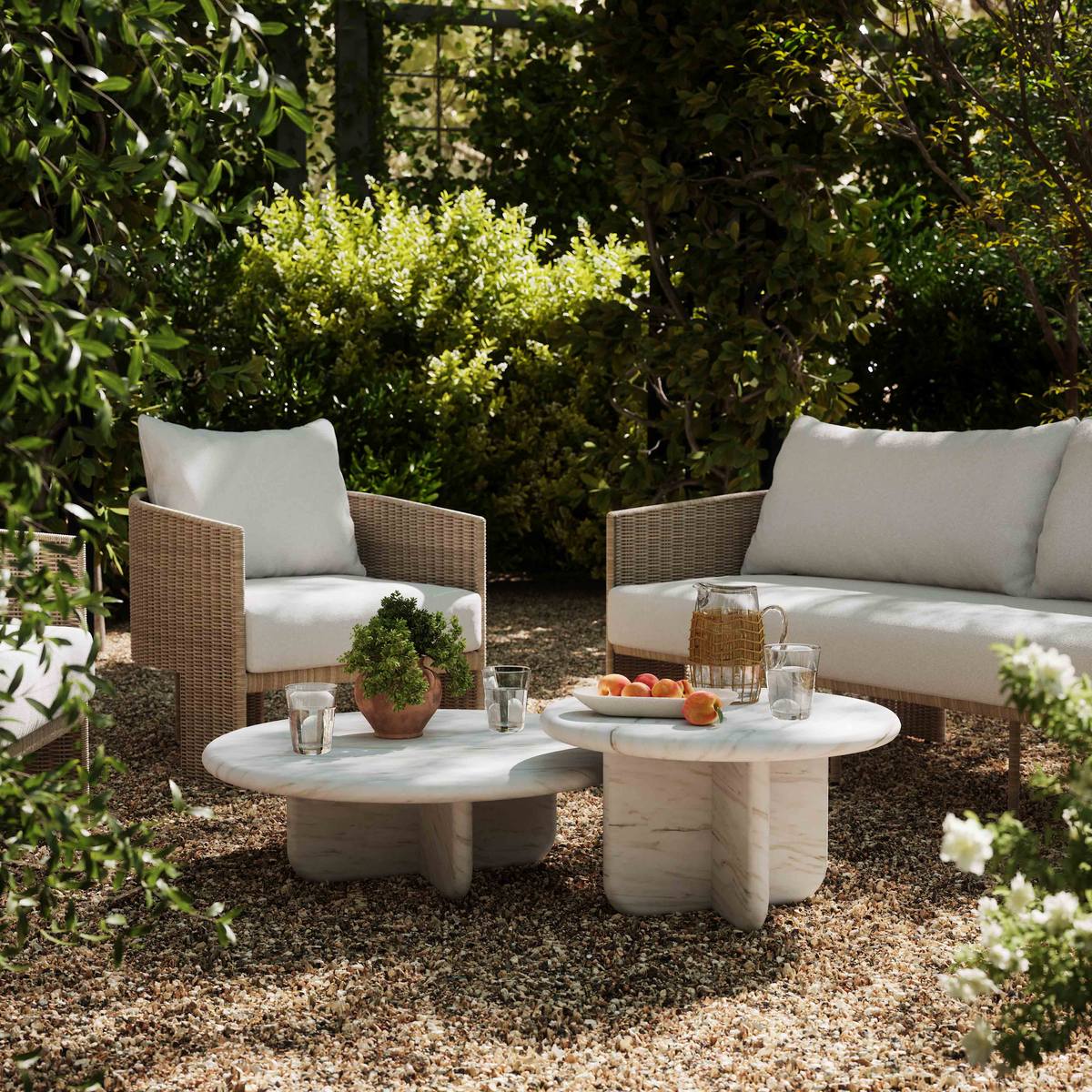 Juju Nesting Indoor/Outdoor Marble Coffee Tables - Image 2