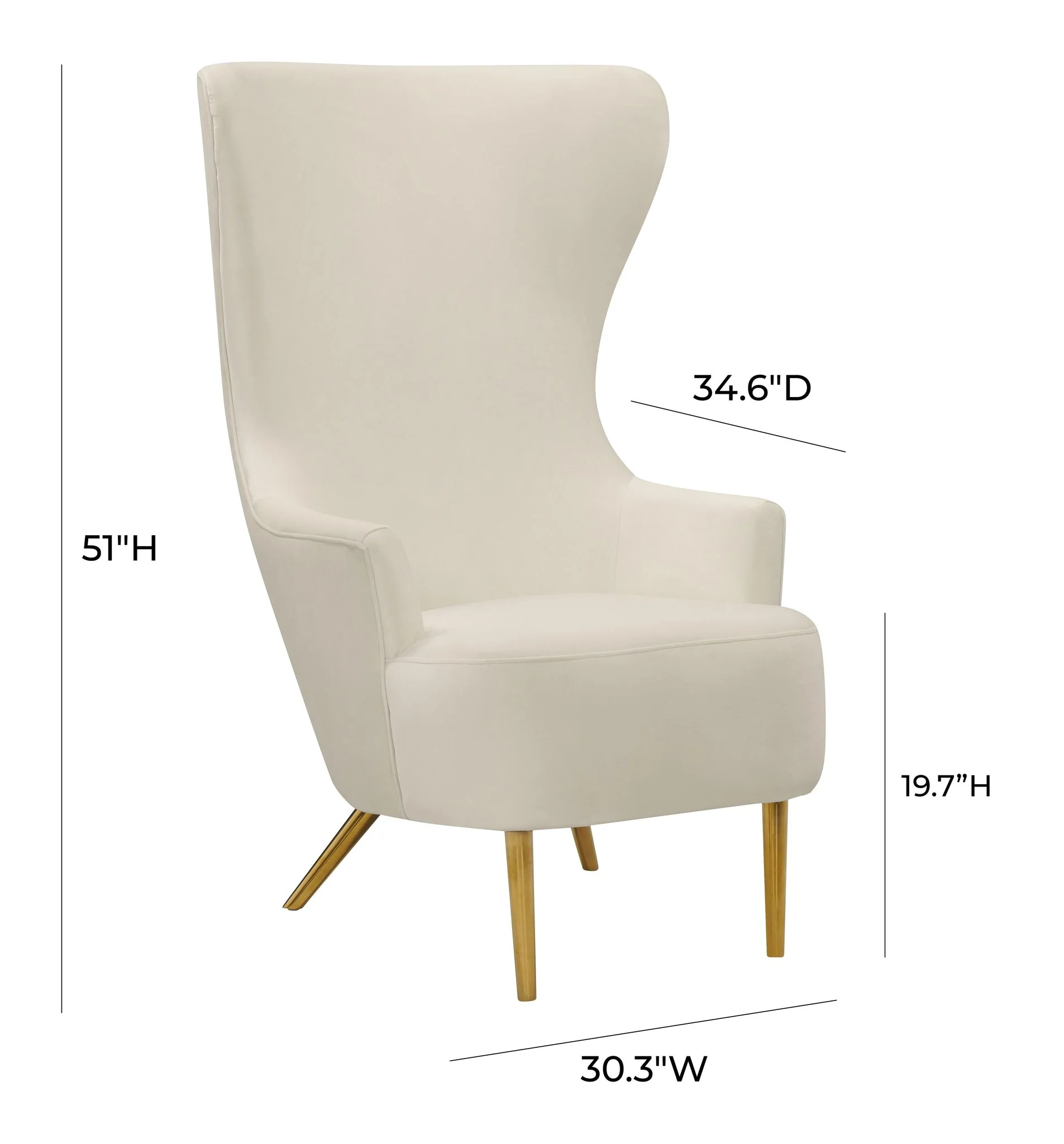 Julia Cream Wingback Chair - Image 5