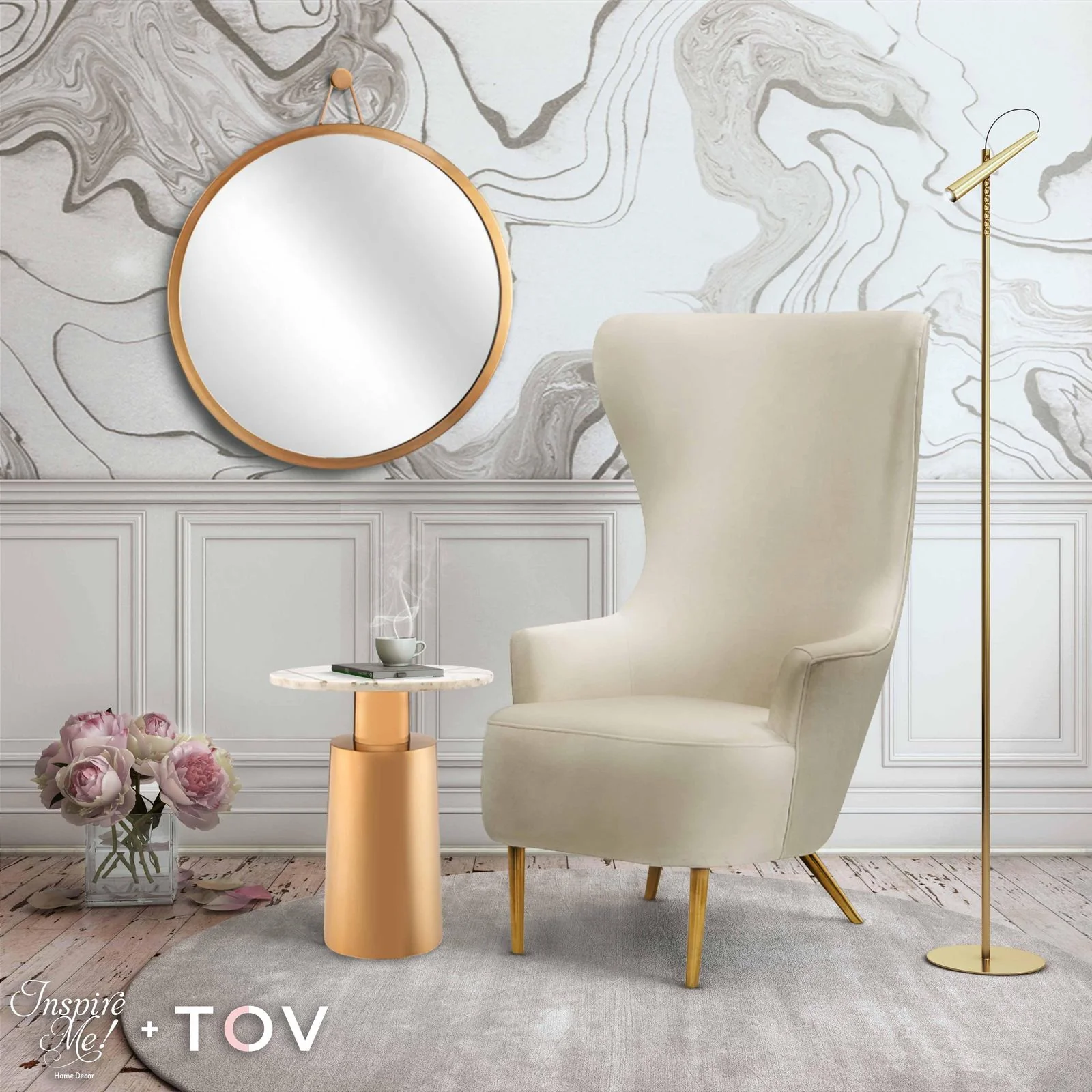 Julia Cream Wingback Chair - Image 6