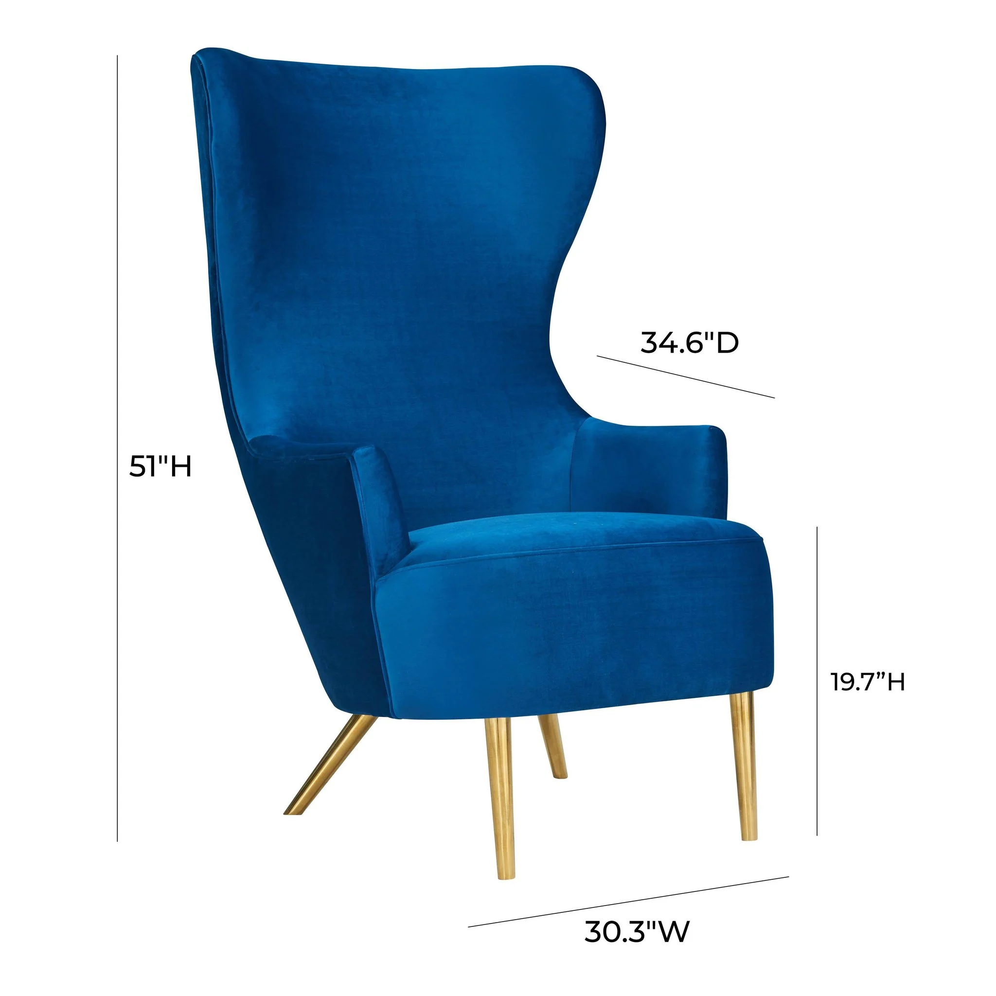 Julia Navy Wingback Chair - Image 7