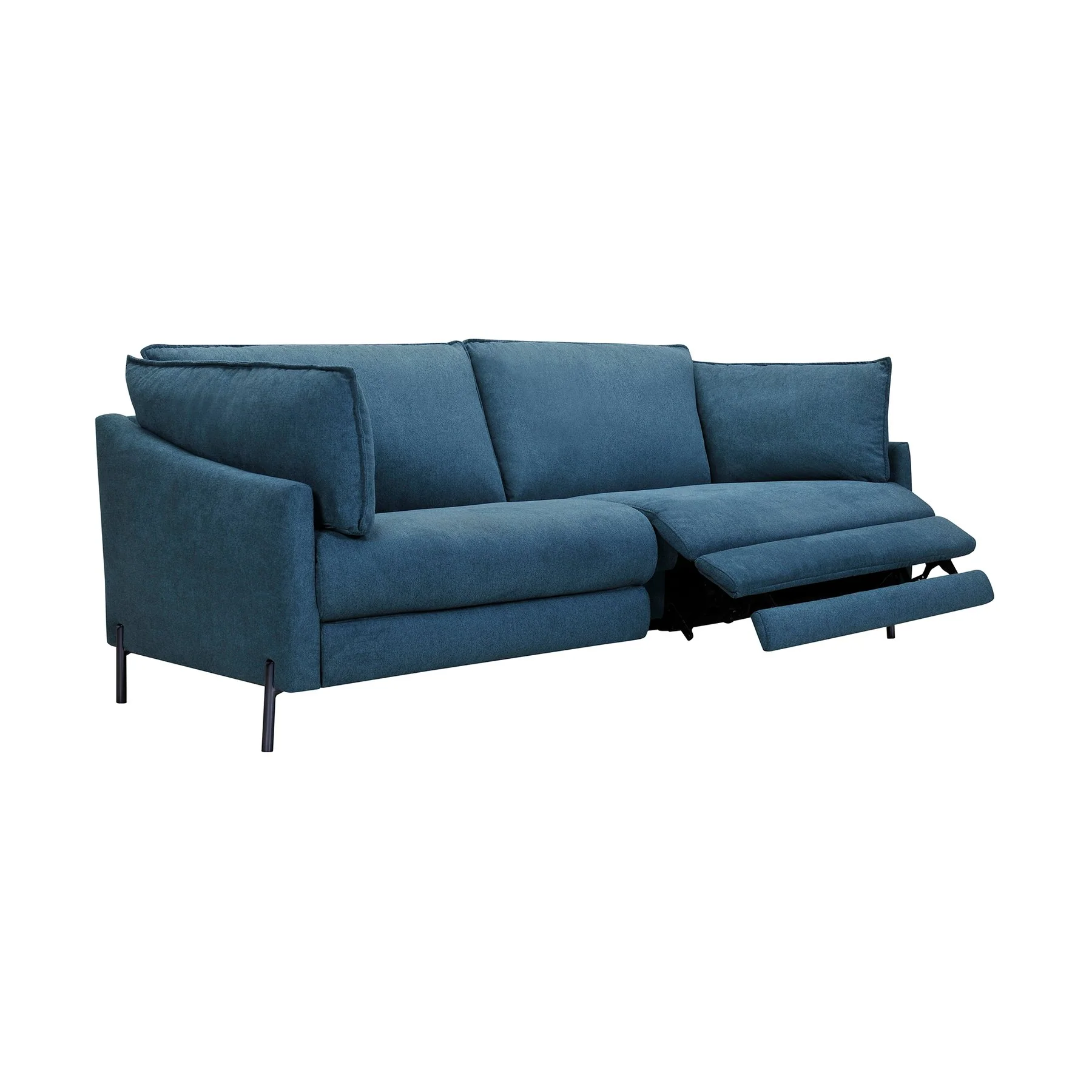 Juliett 80" Modern Blue Fabric Sofa with Power Footrest - Image 2