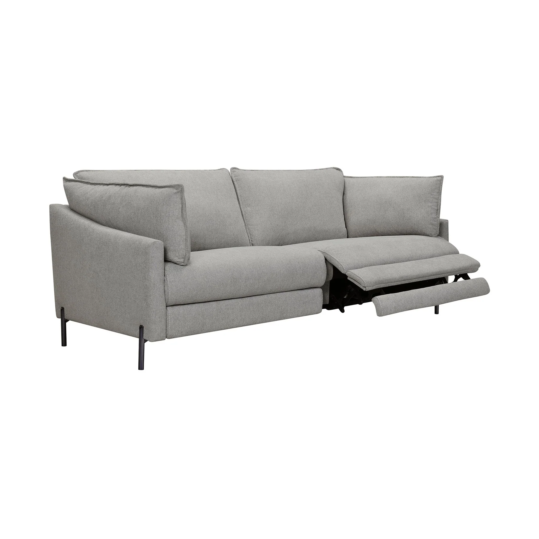 Juliett 80" Modern Gray Fabric Sofa with Power Footrest - Image 2