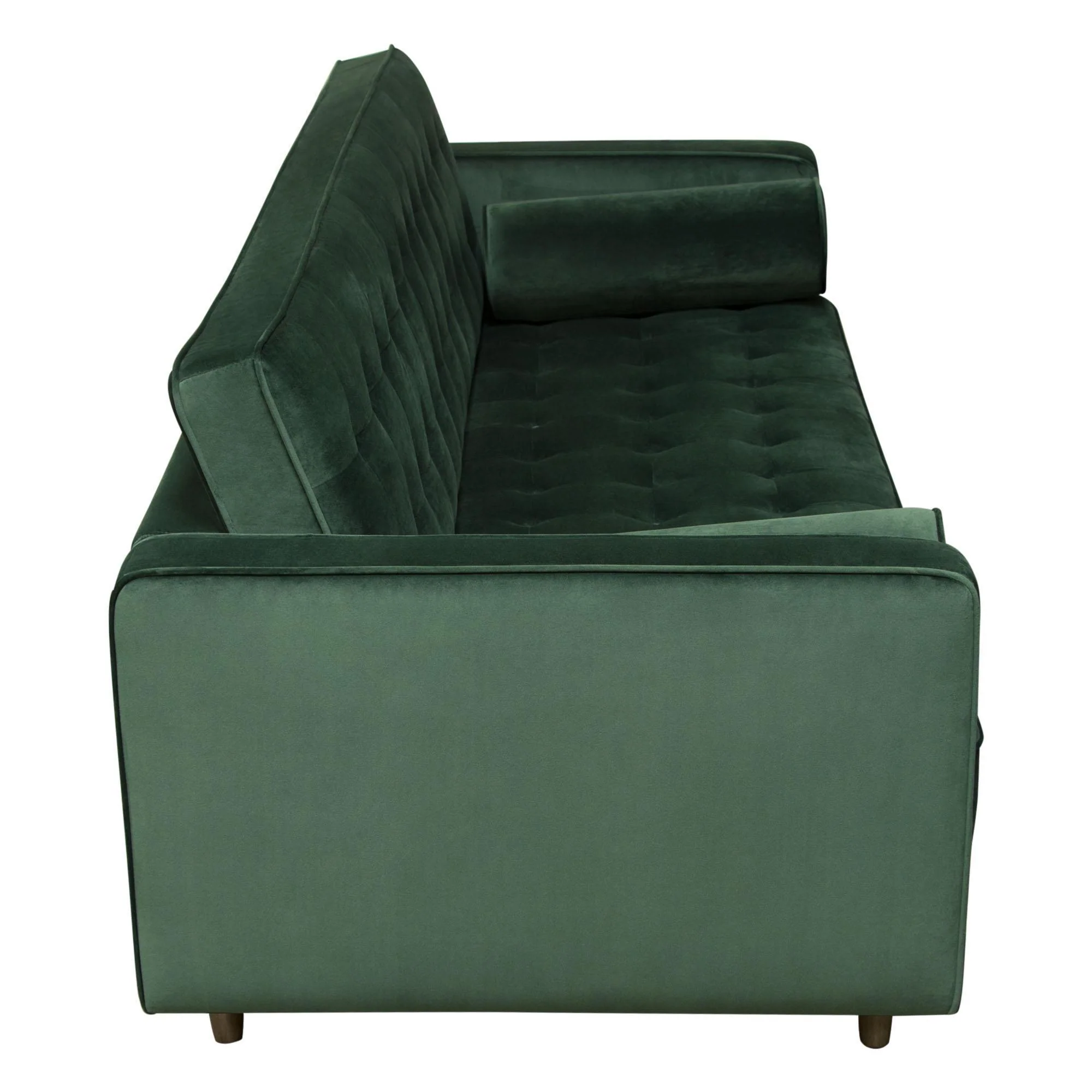 Juniper Tufted Sofa in Hunter Green Velvet with (2) Bolster Pillows by Diamond Sofa - Image 5
