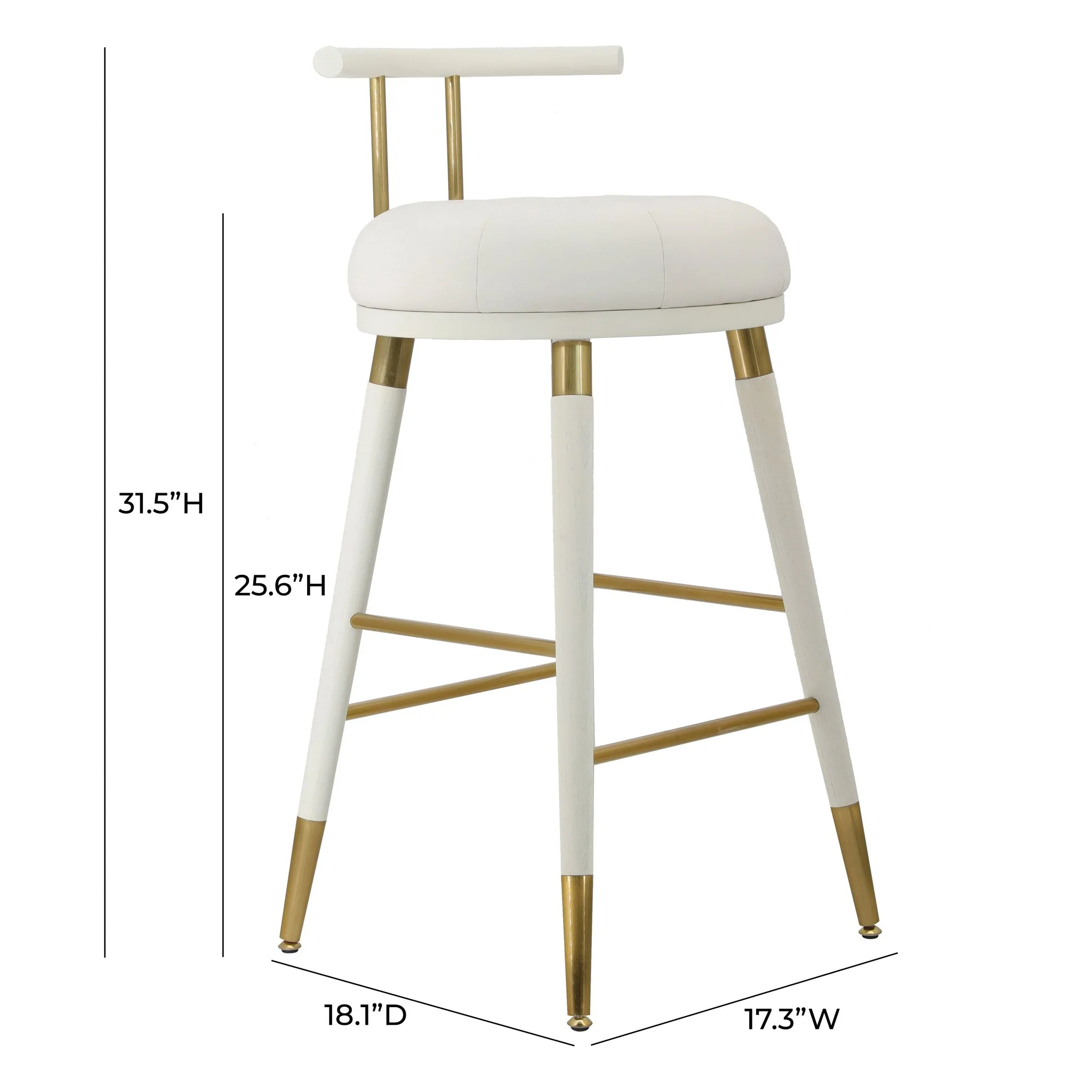 Juniper White Performance Vegan Leather Counter Stool - Image 6
