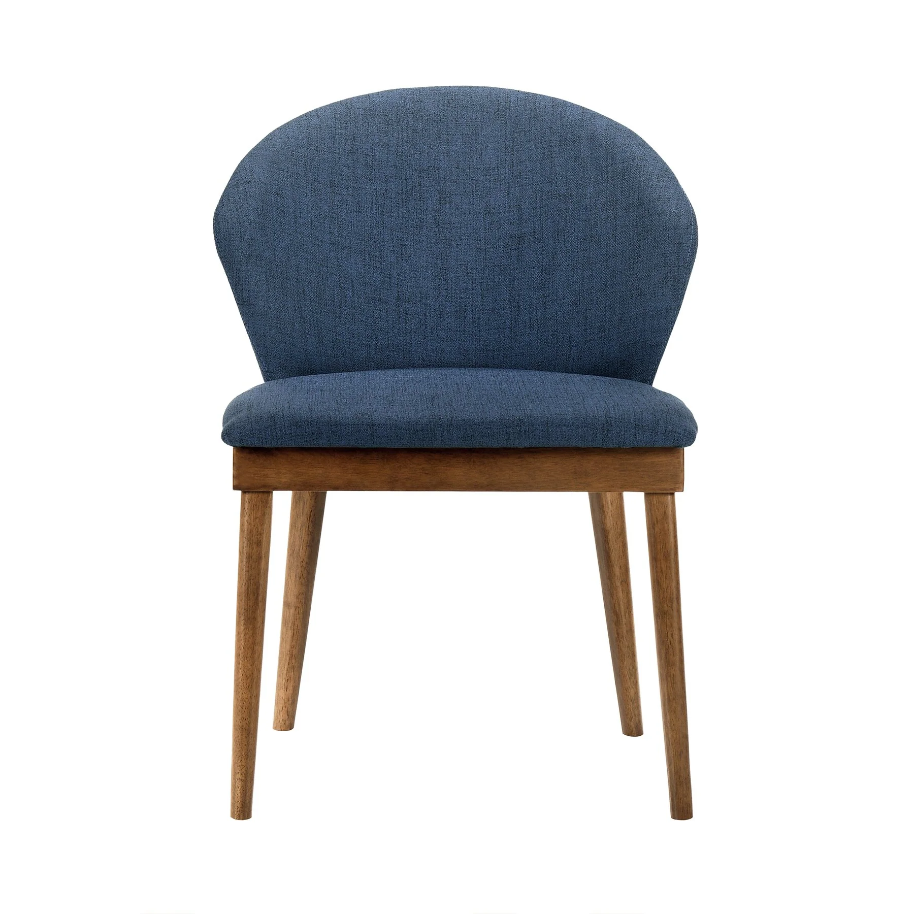 Juno Blue Fabric and Walnut Wood Dining Side Chairs - Set of 2 - Image 3