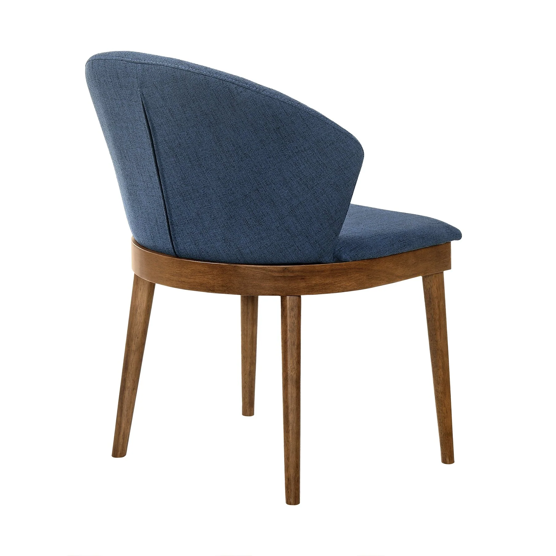 Juno Blue Fabric and Walnut Wood Dining Side Chairs - Set of 2 - Image 4