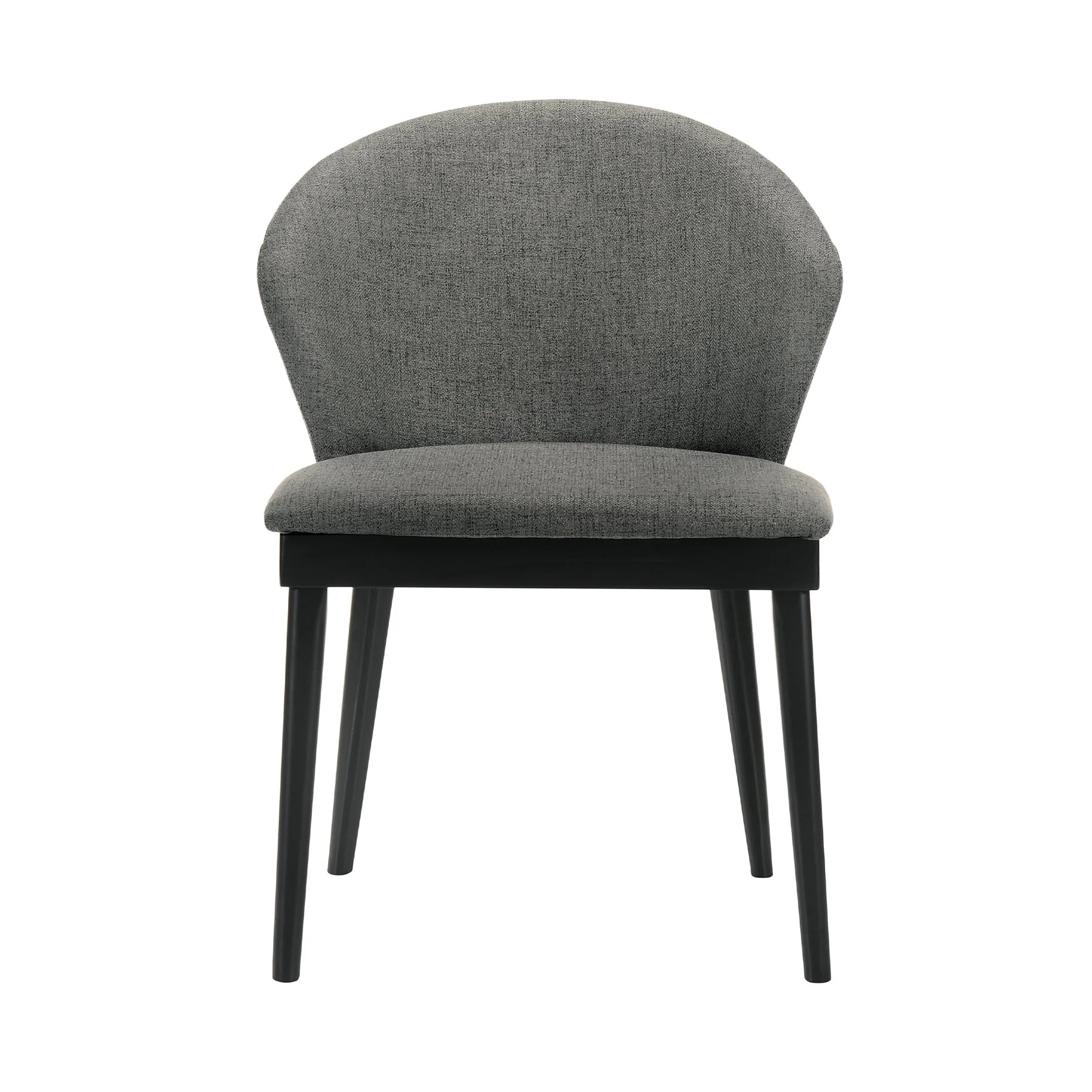 Juno Charcoal Fabric and Black Wood Dining Side Chairs - Set of 2 - Image 3