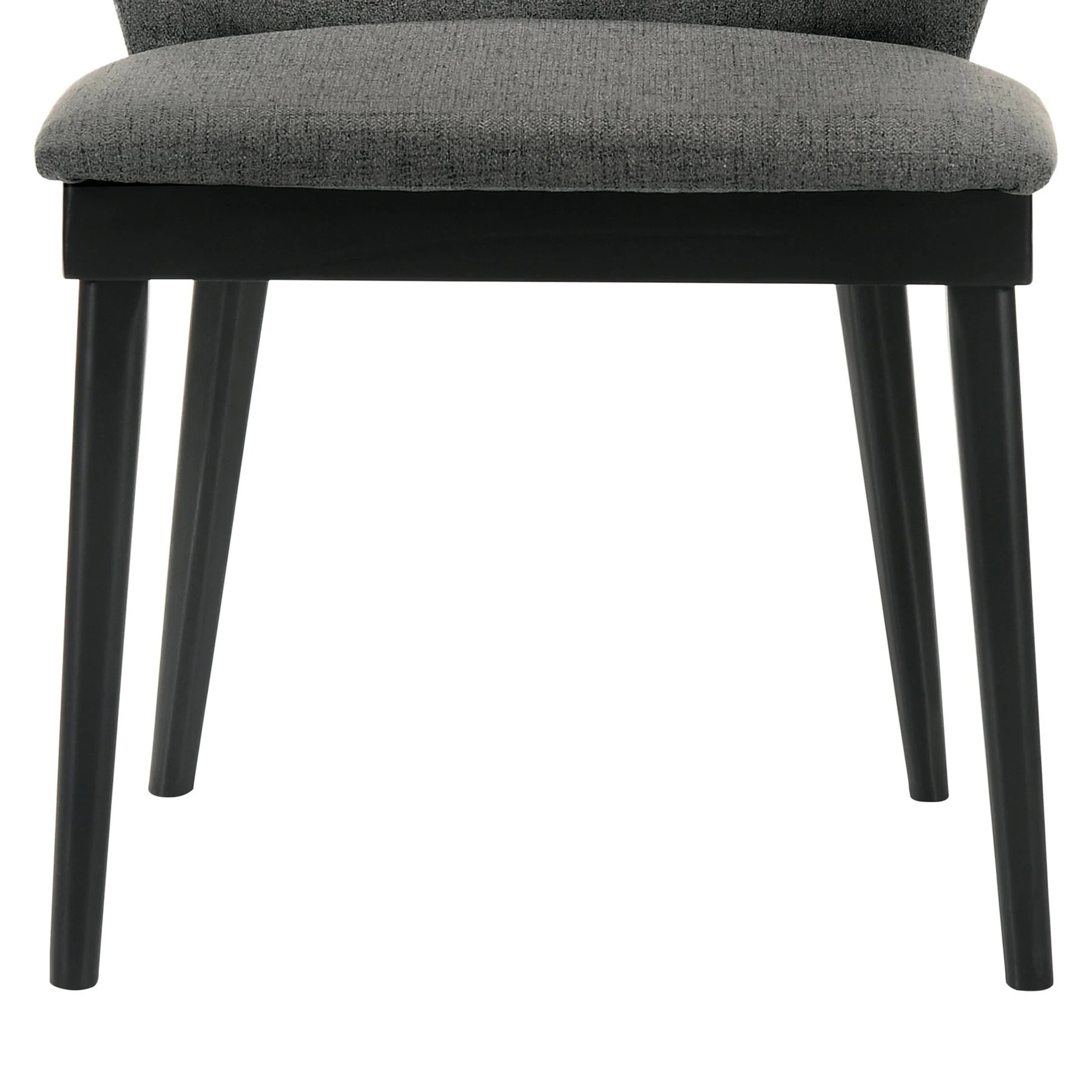 Juno Charcoal Fabric and Black Wood Dining Side Chairs - Set of 2 - Image 7