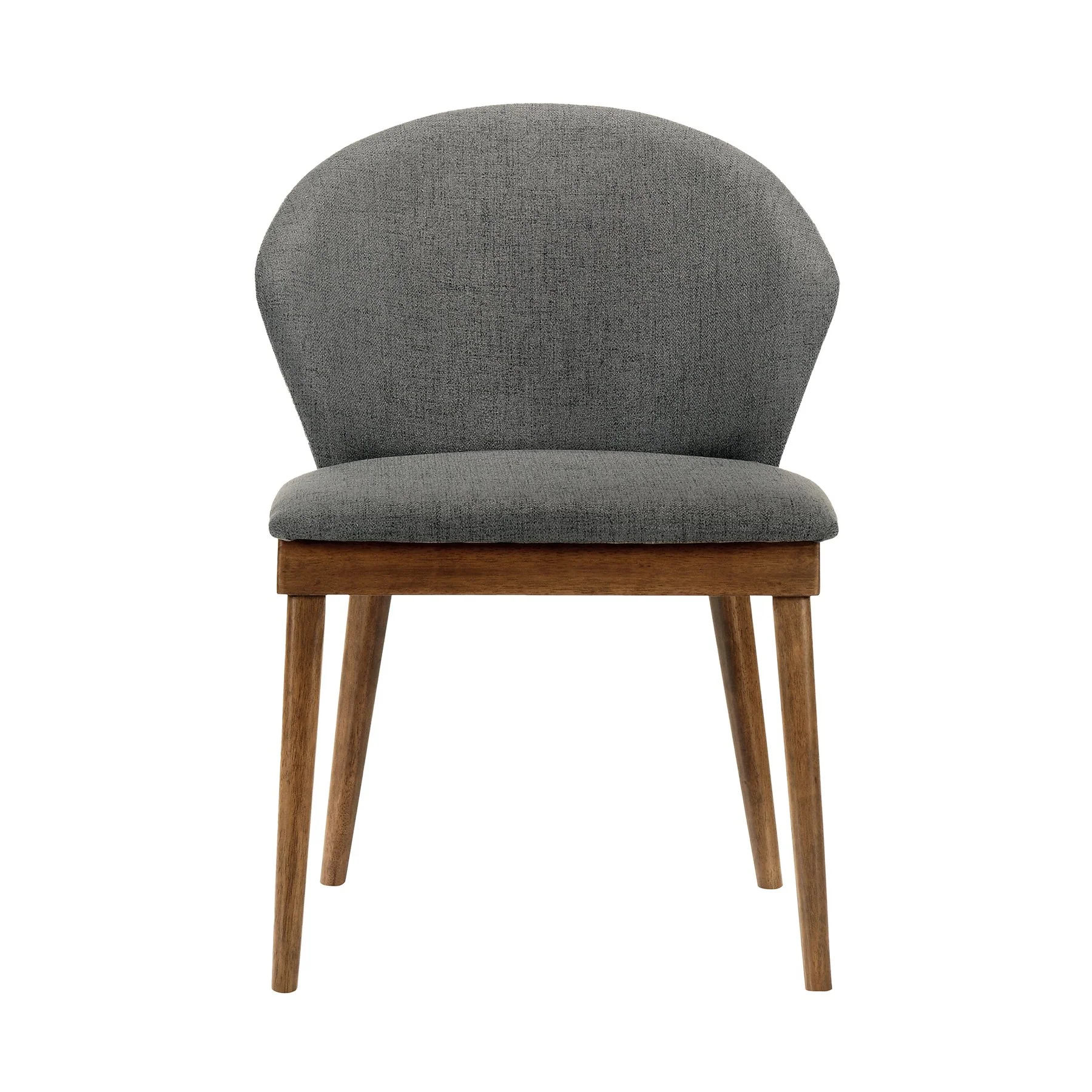 Juno Charcoal Fabric and Walnut Wood Dining Side Chairs - Set of 2 - Image 3