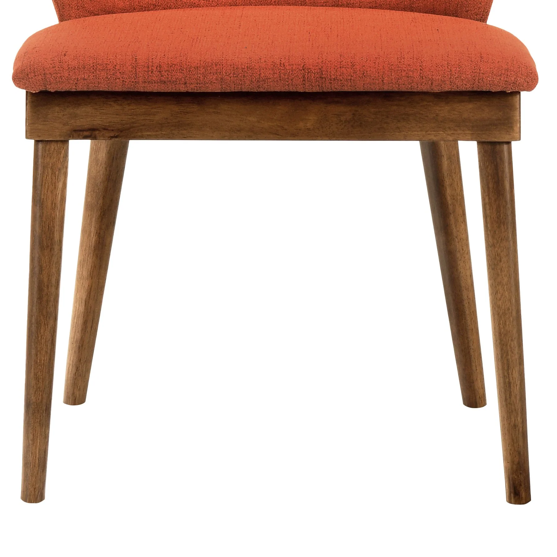 Juno Orange Fabric and Walnut Wood Dining Side Chairs - Set of 2 - Image 7