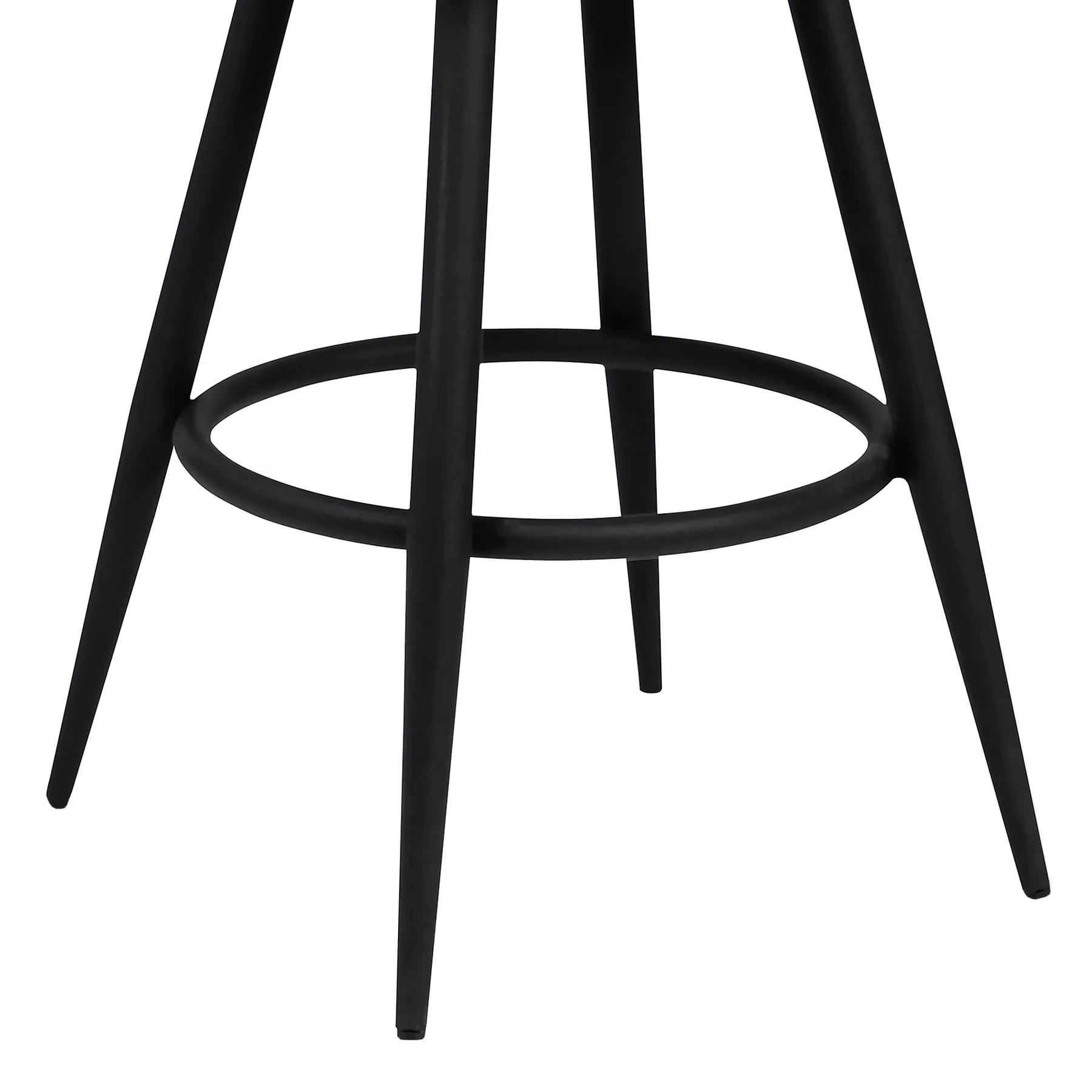 Justin 26" Counter Height Swivel Vintage Gray Faux Leather Bar Stool with Black Metal Legs - Image 5