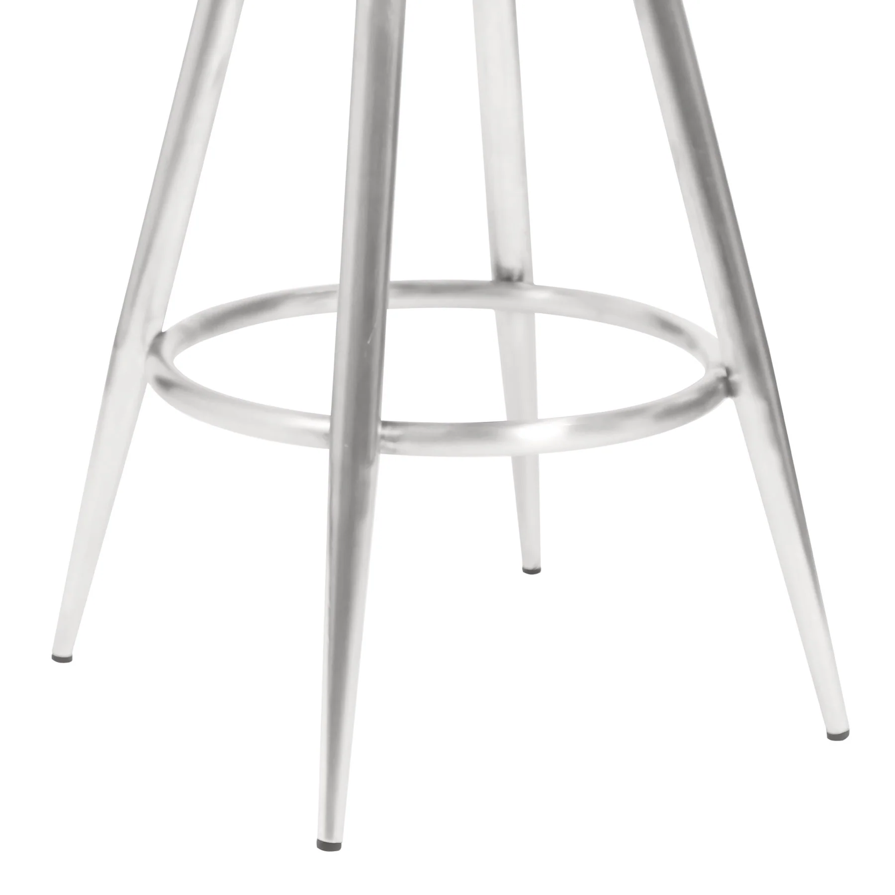 Justin 26" Counter Height Swivel Vintage Gray Faux Leather Bar Stool with Brushed Stainless Steel Legs - Image 5