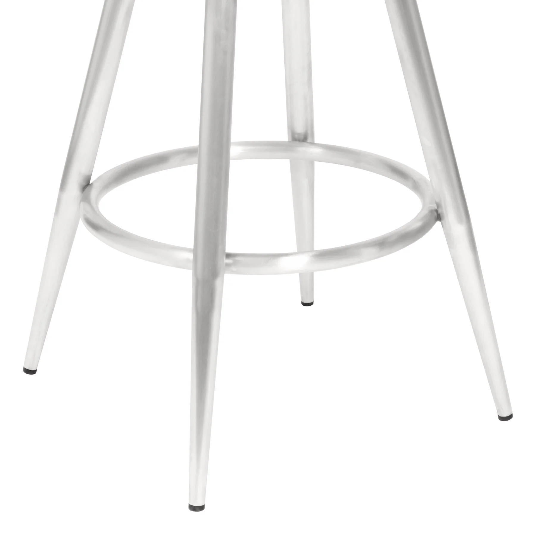 Justin 30" Bar Height Barstool in Brushed Stainless Steel and Vintage Black Faux Leather - Image 5