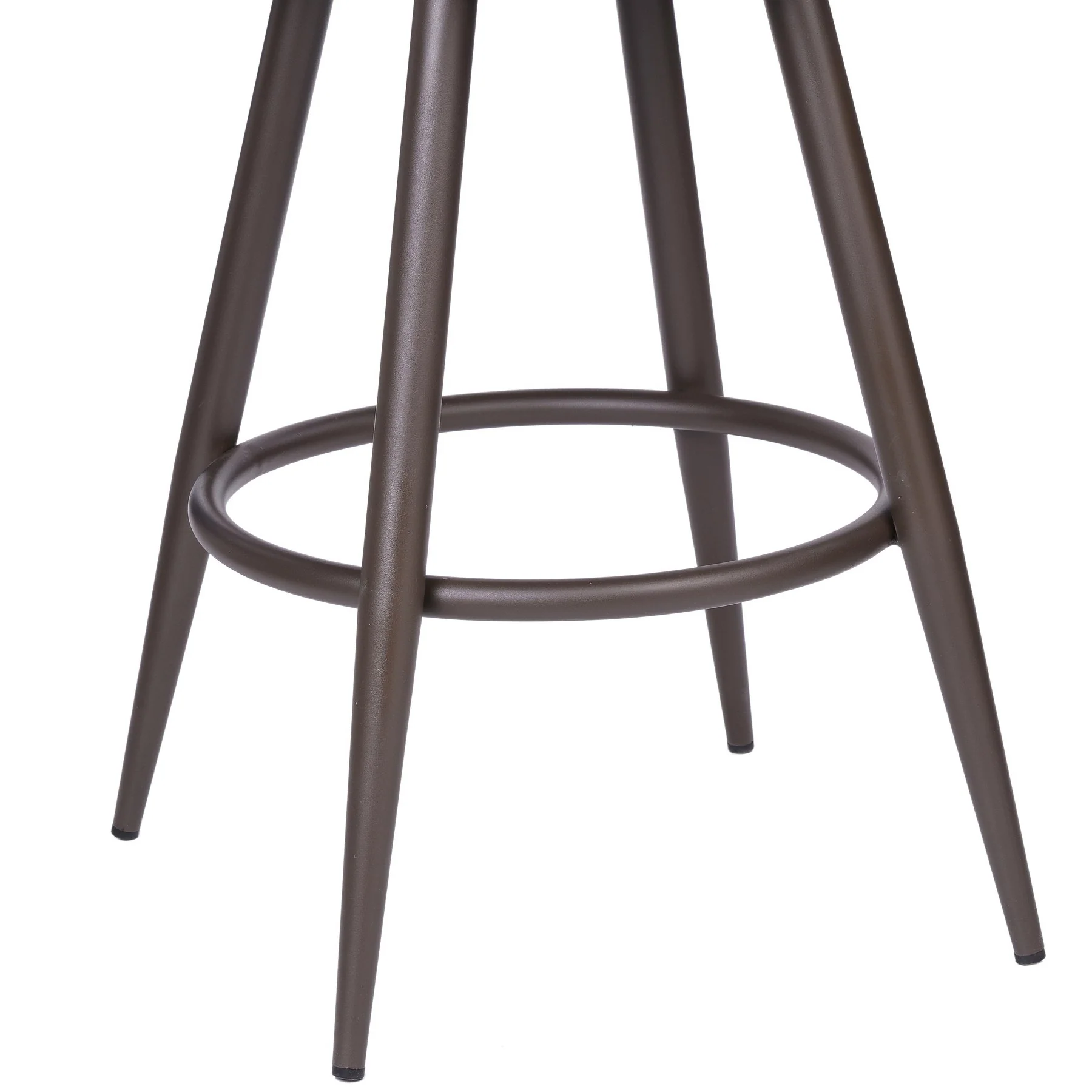 Justin 30" Bar Height Swivel Vintage Brown Faux Leather Bar Stool with Brown Metal Legs - Image 6