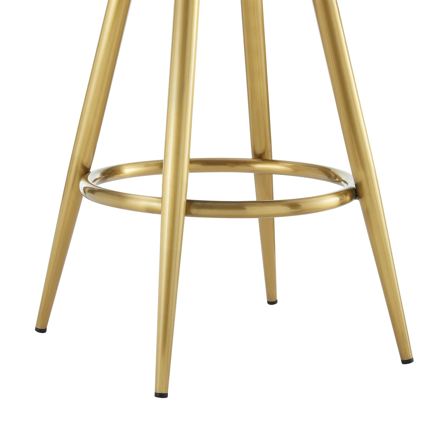 Justin 30" Swivel Bar Stool with Gold Brushed Stainless Steel and Anchor Gray Fabric - Image 8
