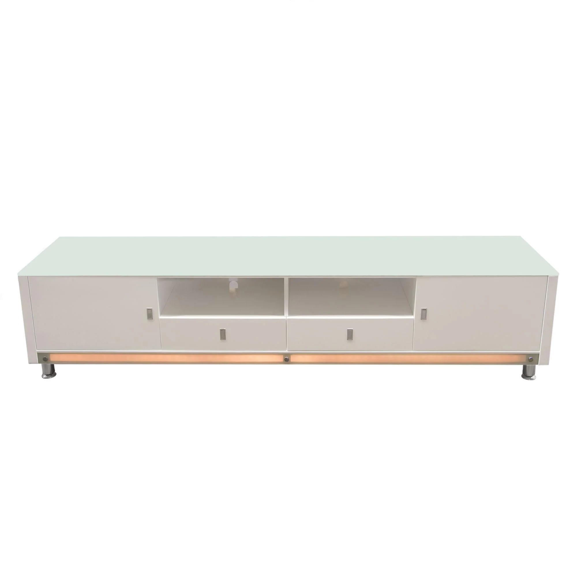 K99 83 Inch Low Profile Entertainment Cabinet in White Lacquer Finish w/ RGB Multi-Color Accent Light by Diamond Sofa - Image 6