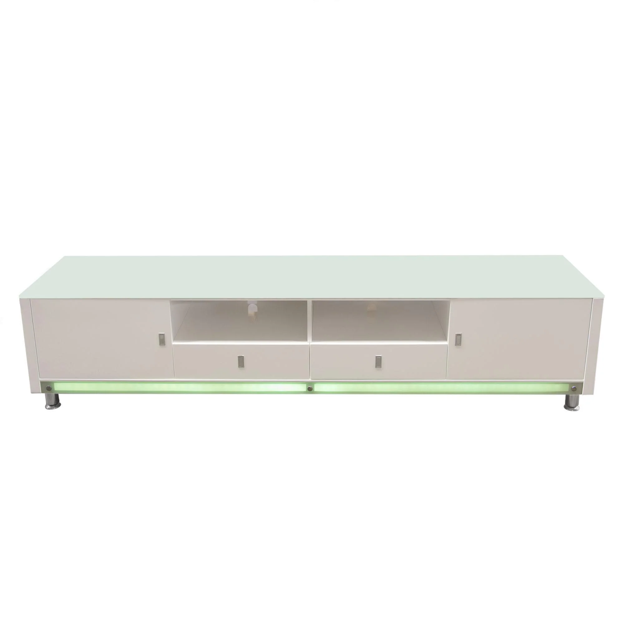 K99 83 Inch Low Profile Entertainment Cabinet in White Lacquer Finish w/ RGB Multi-Color Accent Light by Diamond Sofa - Image 7