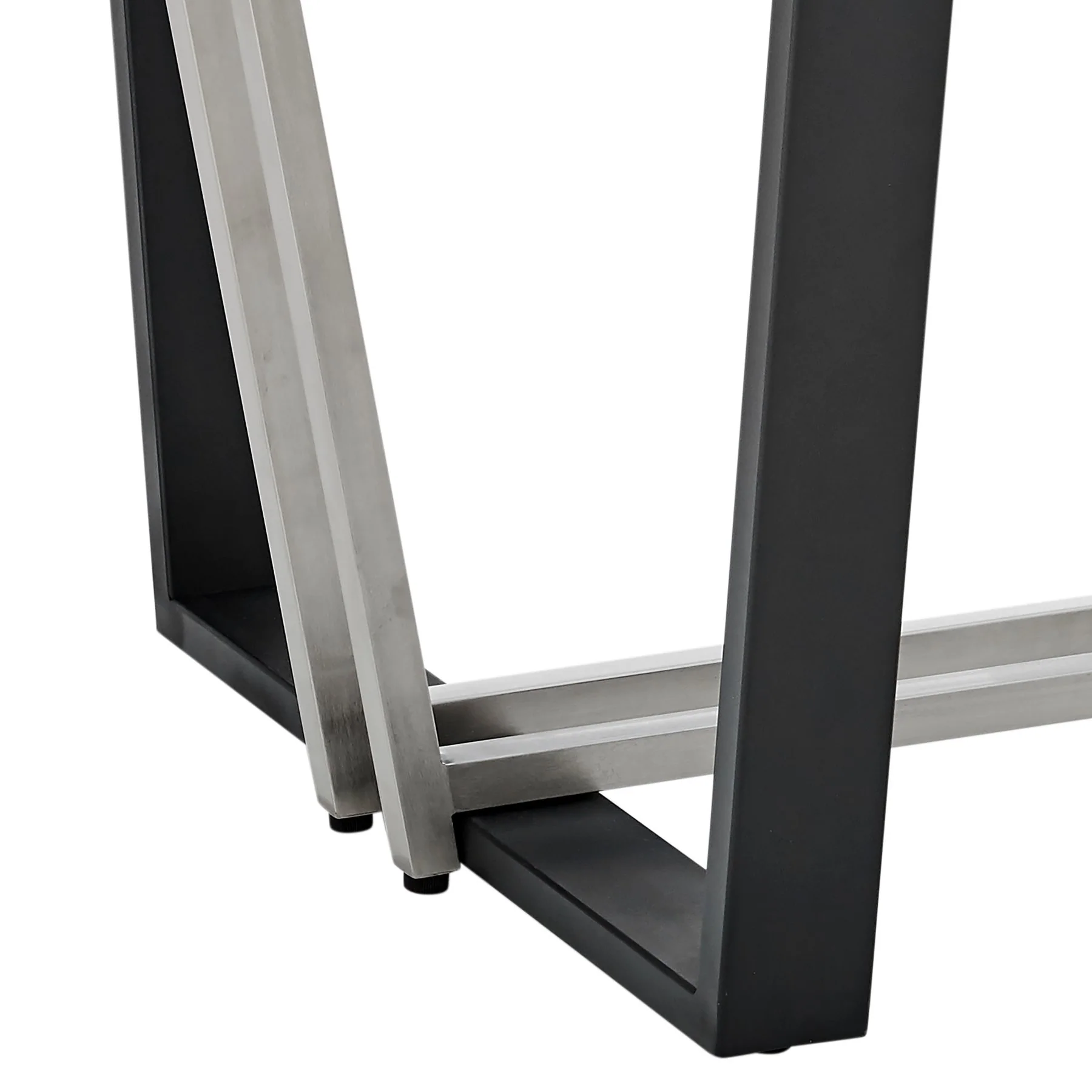Kai Anastasia 5 Piece Rectangular Glass Dining Table Set with Matte Black Iron and Anchor Gray Fabric - Image 9