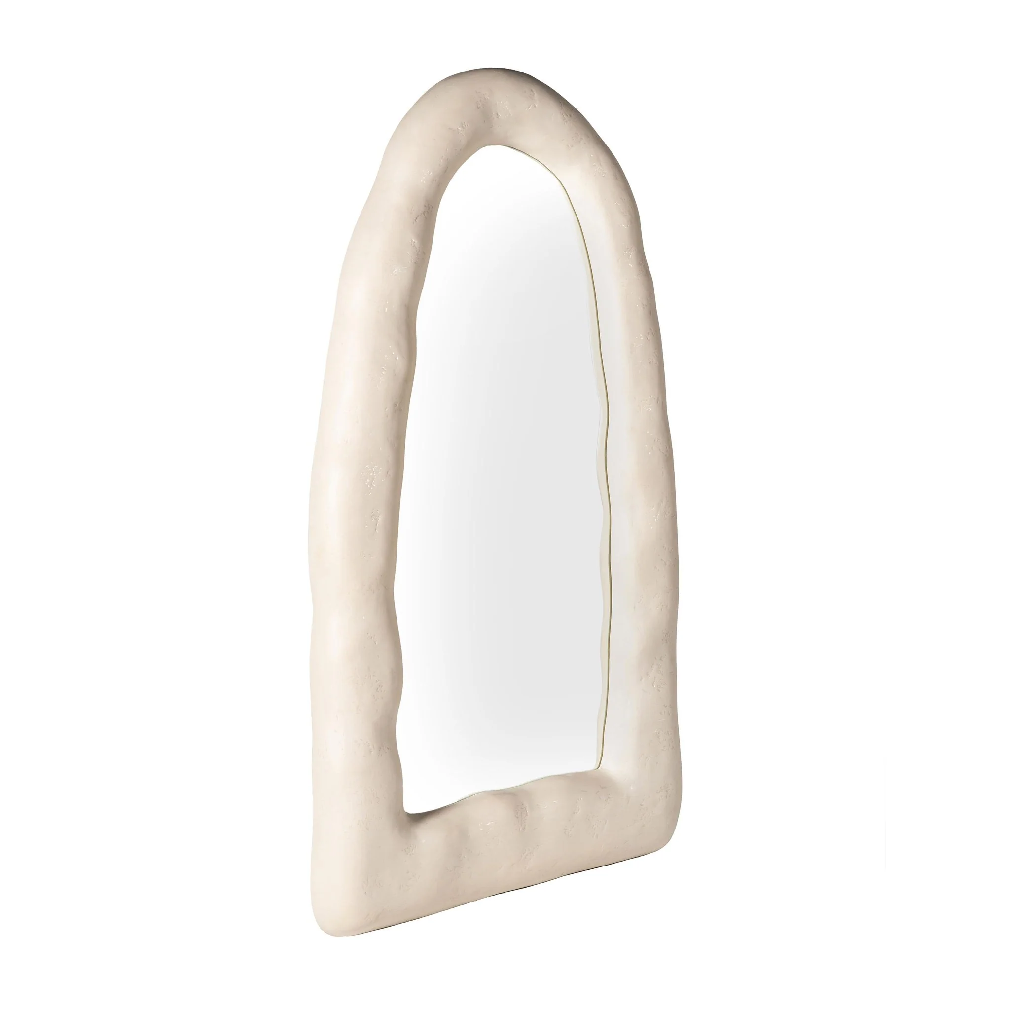 Kaia Cream Textured Small Floor Mirror - Image 3